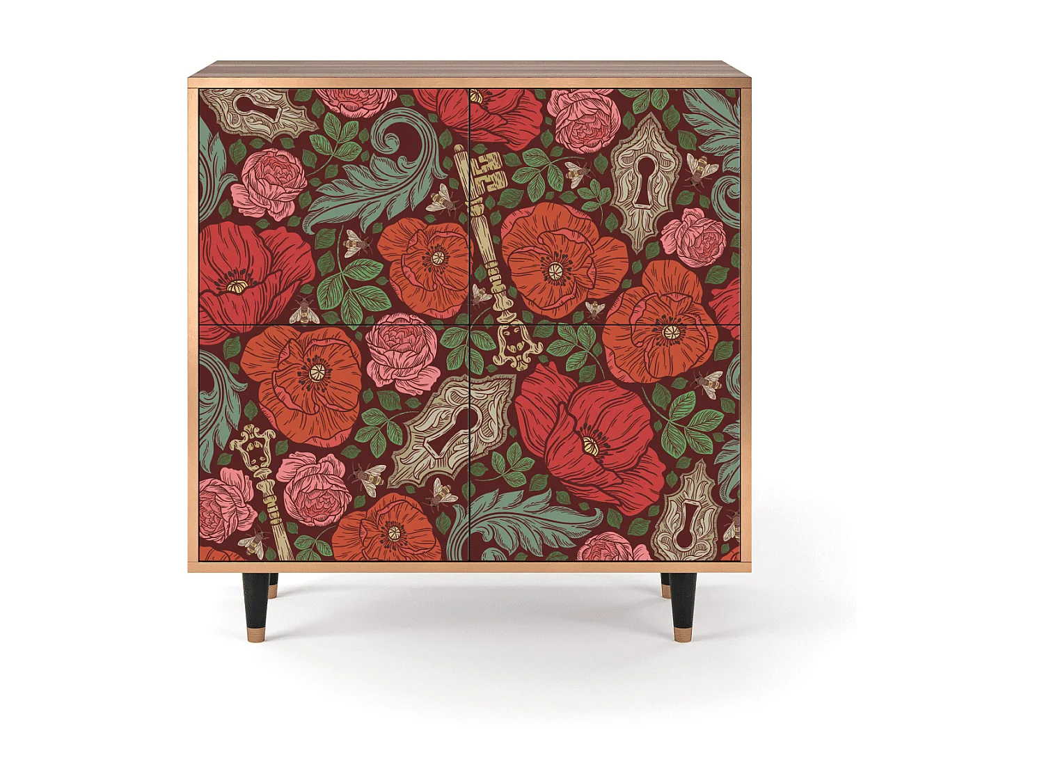Buffet - 94x96x48 cm - BS3 - Poppy Garden, Noyer