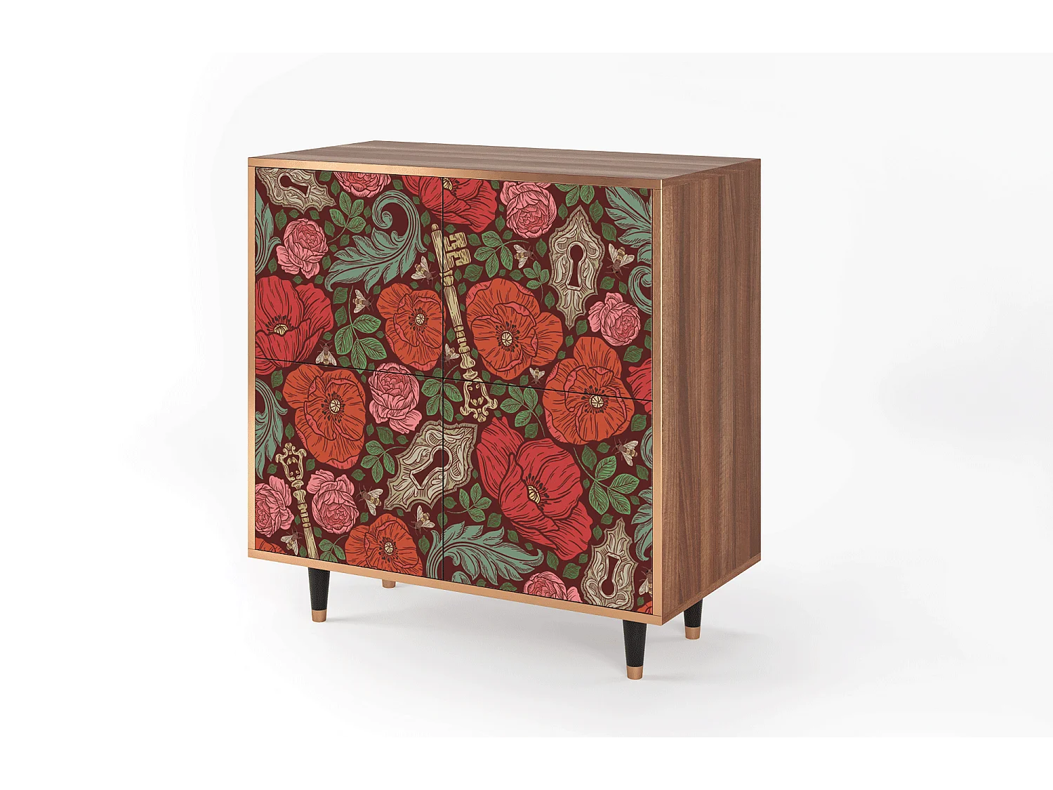 Buffet - 94x96x48 cm - BS3 - Poppy Garden, Noyer