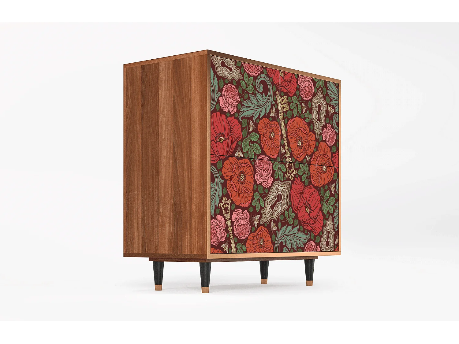 Buffet - 94x96x48 cm - BS3 - Poppy Garden, Noyer