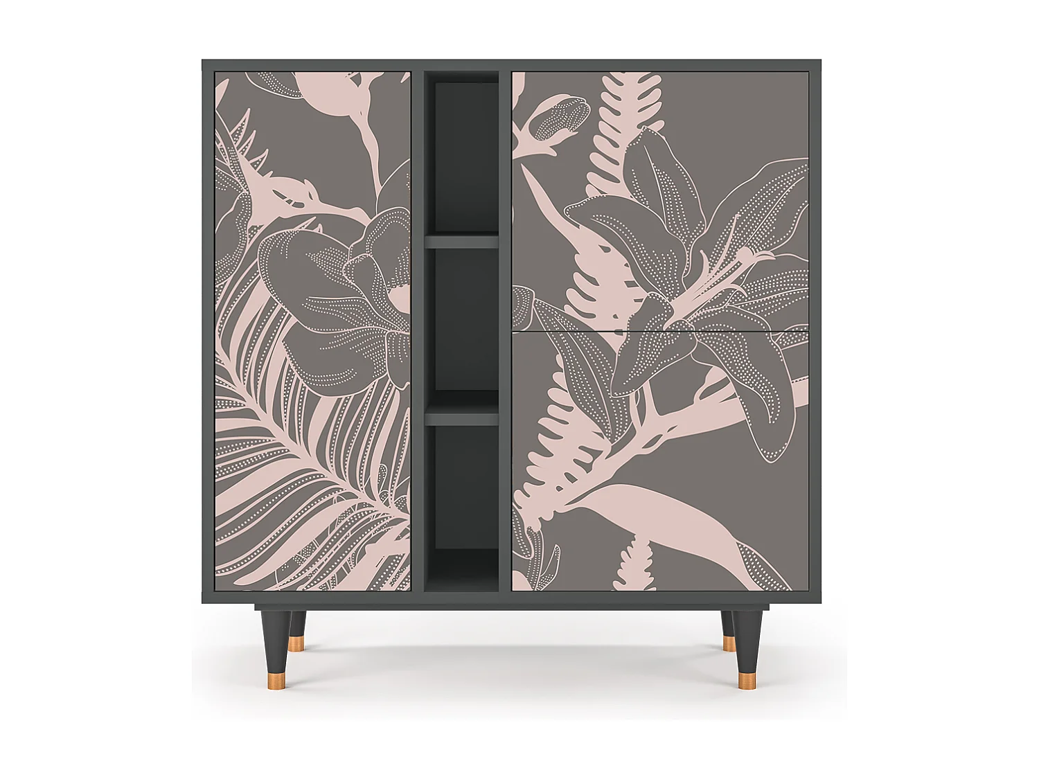 Dressoir - 94х96х41 cm - BS5 - Issabelline Flower, Antraciet