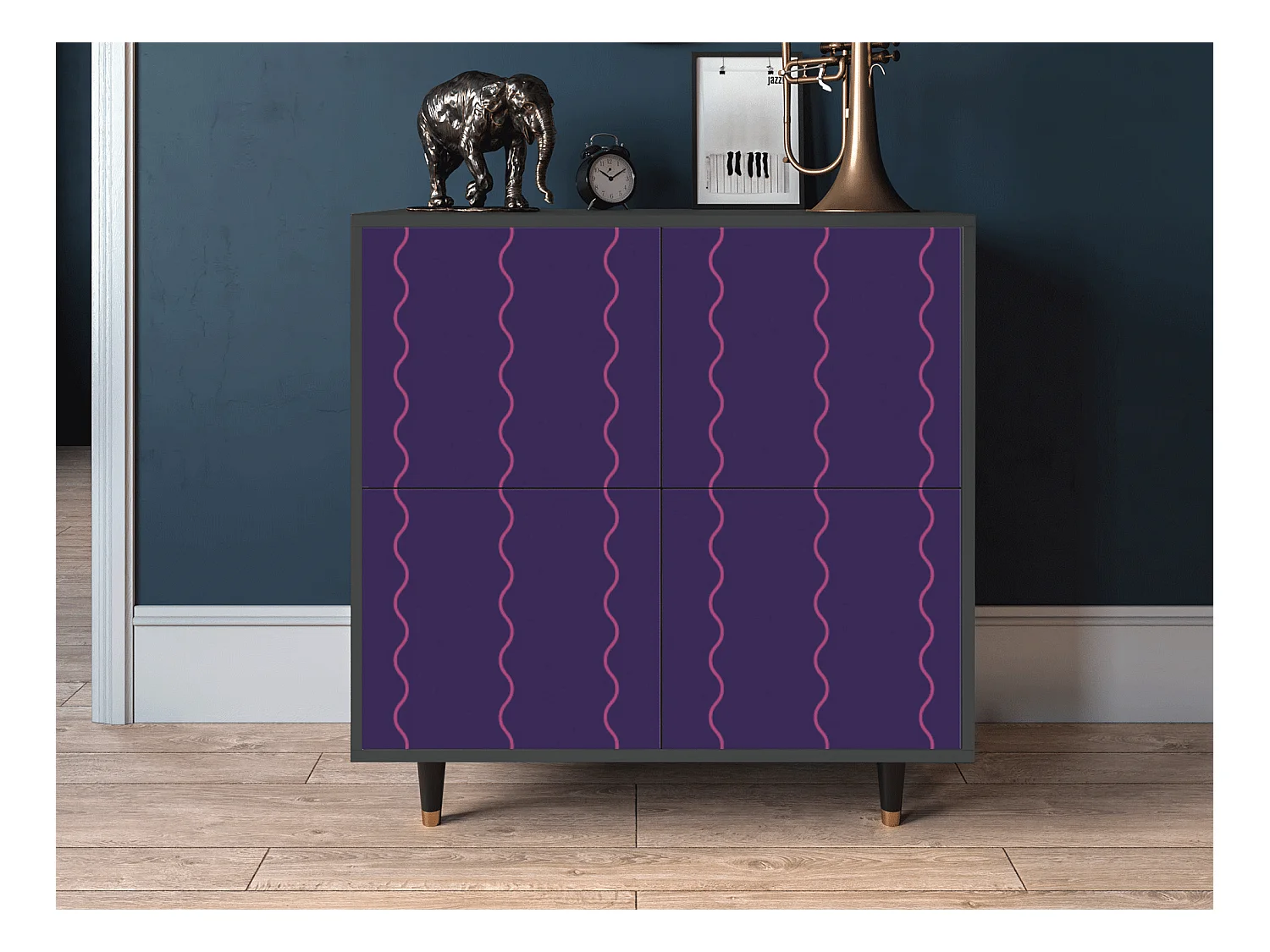 Kredens - 94x96x48 cm - BS3 - Grape Maccaroni, Antracyt