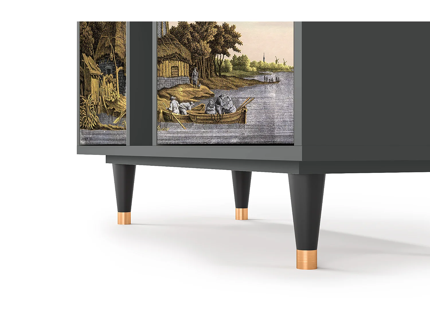 Kredens - 94х96х41 cm - BS5 - Mill along a River, Antracyt