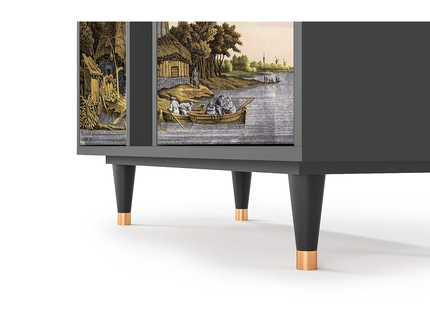 Kredens - 94х96х41 cm - BS5 - Mill along a River, Antracyt