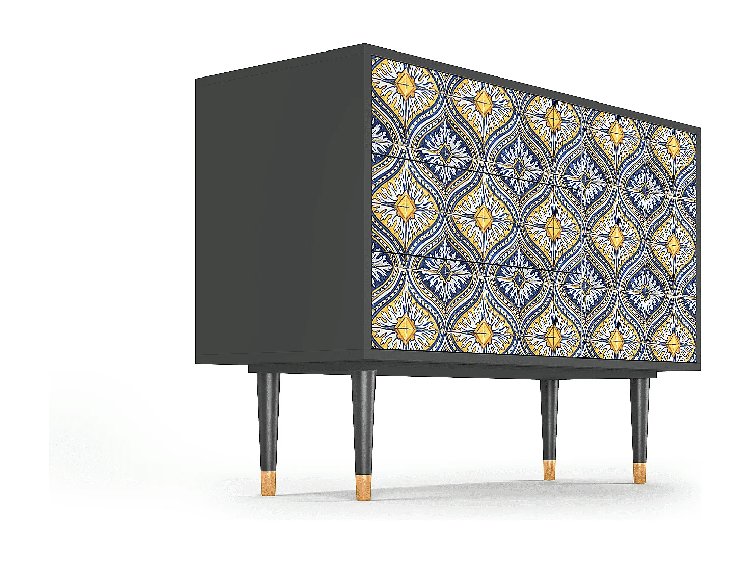 Kredens - 115х84х41 cm - S3 - Illusory Pattern, Antracyt