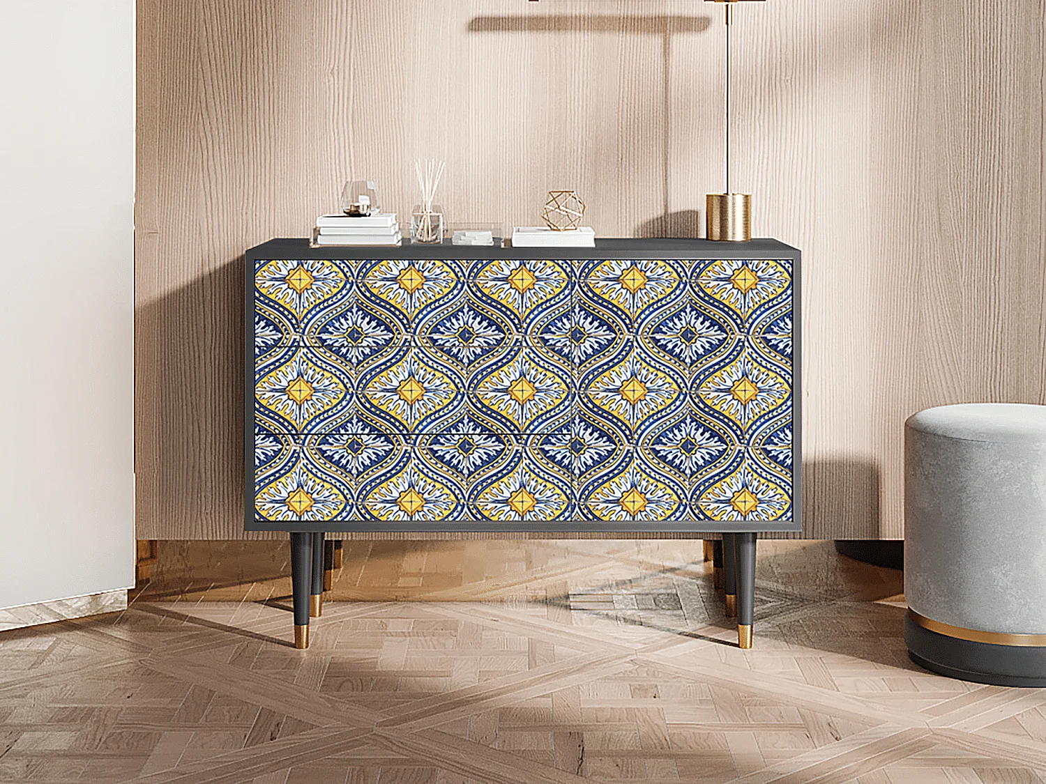 Buffet - 115х84х41 cm - S3 - Illusory Pattern, Anthracite