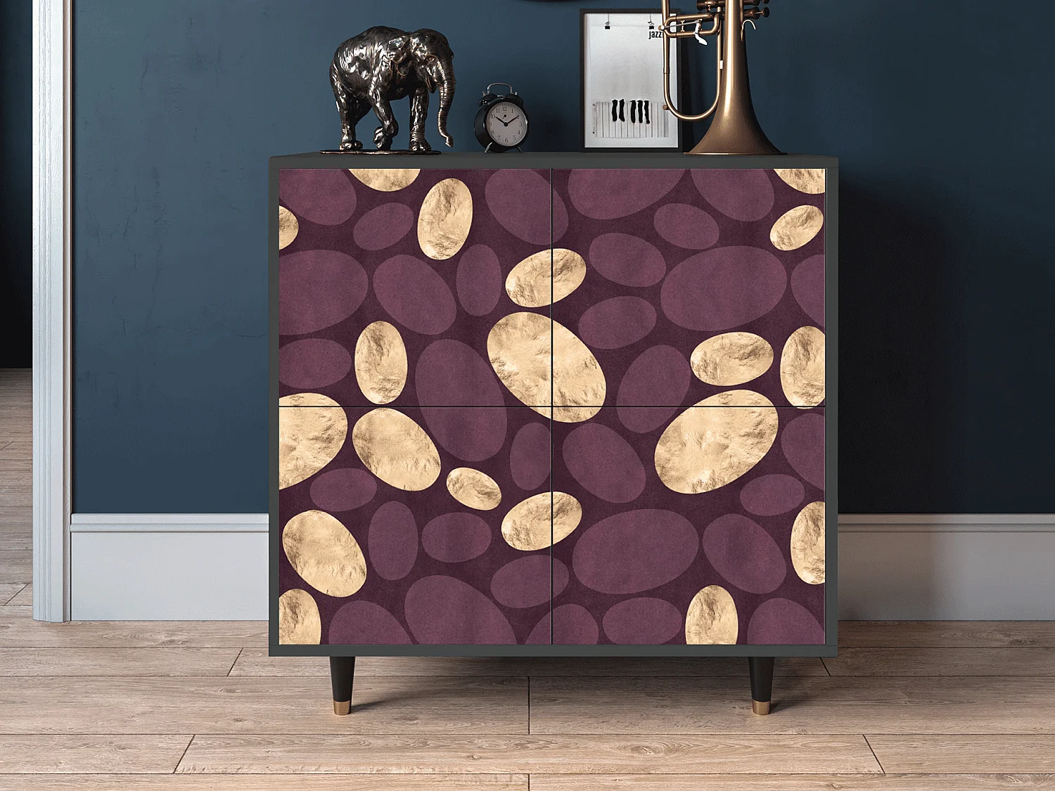 Kredens - 94x96x48 cm - BS3 - Fine Wine, Antracyt