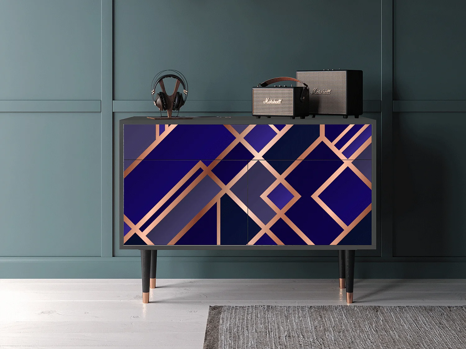 Buffet - 115x85x48 cm - BS4 - Aquamarine Getsby, Anthracite