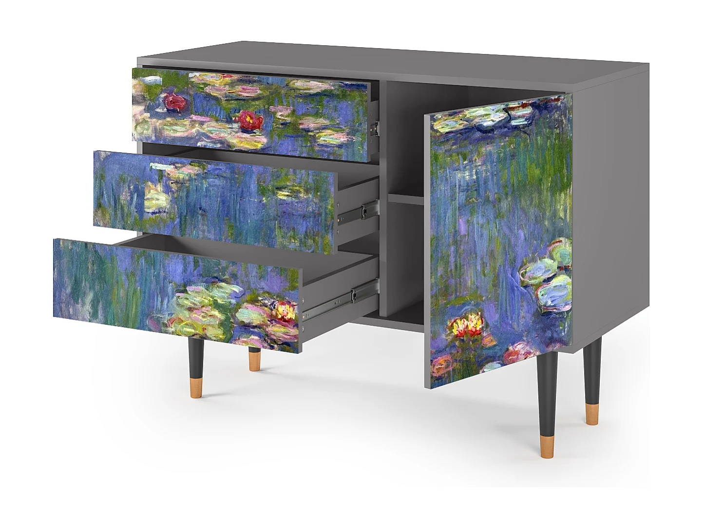 Credenza - 115х84х41 cm - S3 - The water lily pond  , Grigio