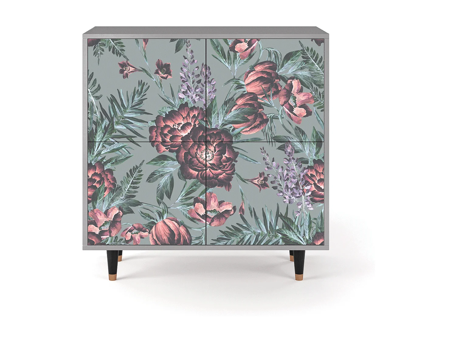 Dressoir - 94x96x48 cm - BS3 - Light Peonies, Grijs