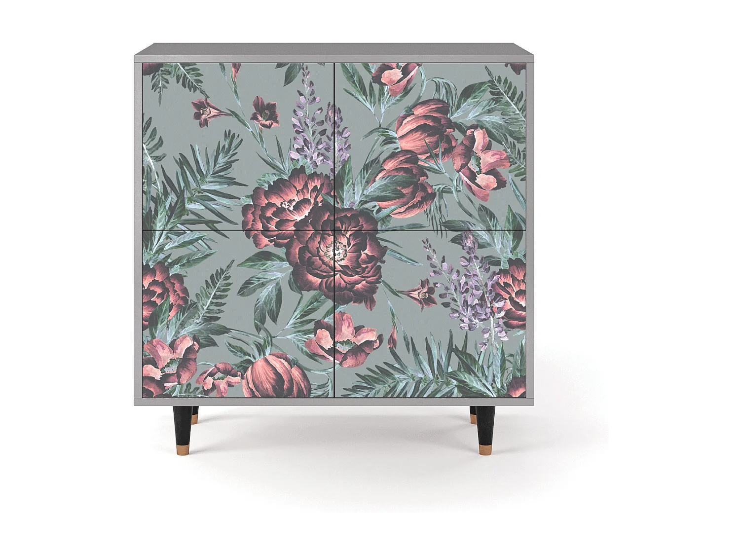 Sideboard - 94x96x48 cm - BS3 - Light Peonies, Grau