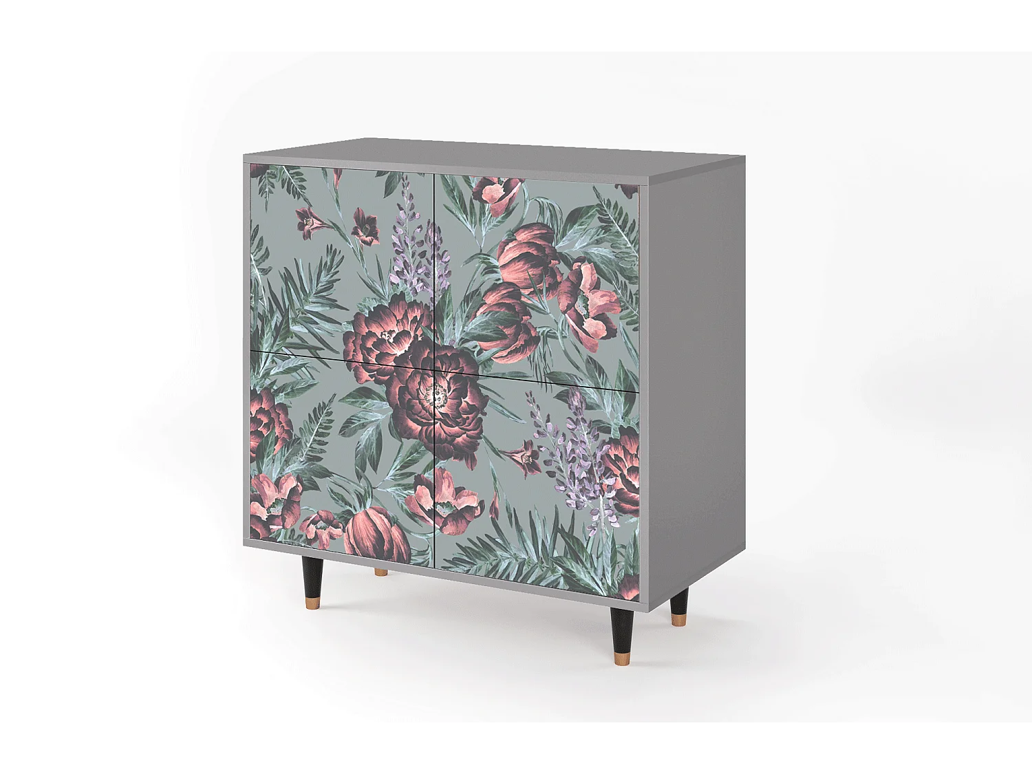 Sideboard - 94x96x48 cm - BS3 - Light Peonies, Grau