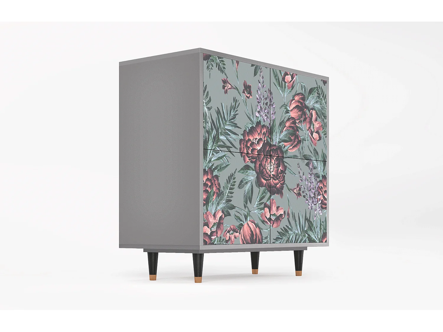 Sideboard - 94x96x48 cm - BS3 - Light Peonies, Grau