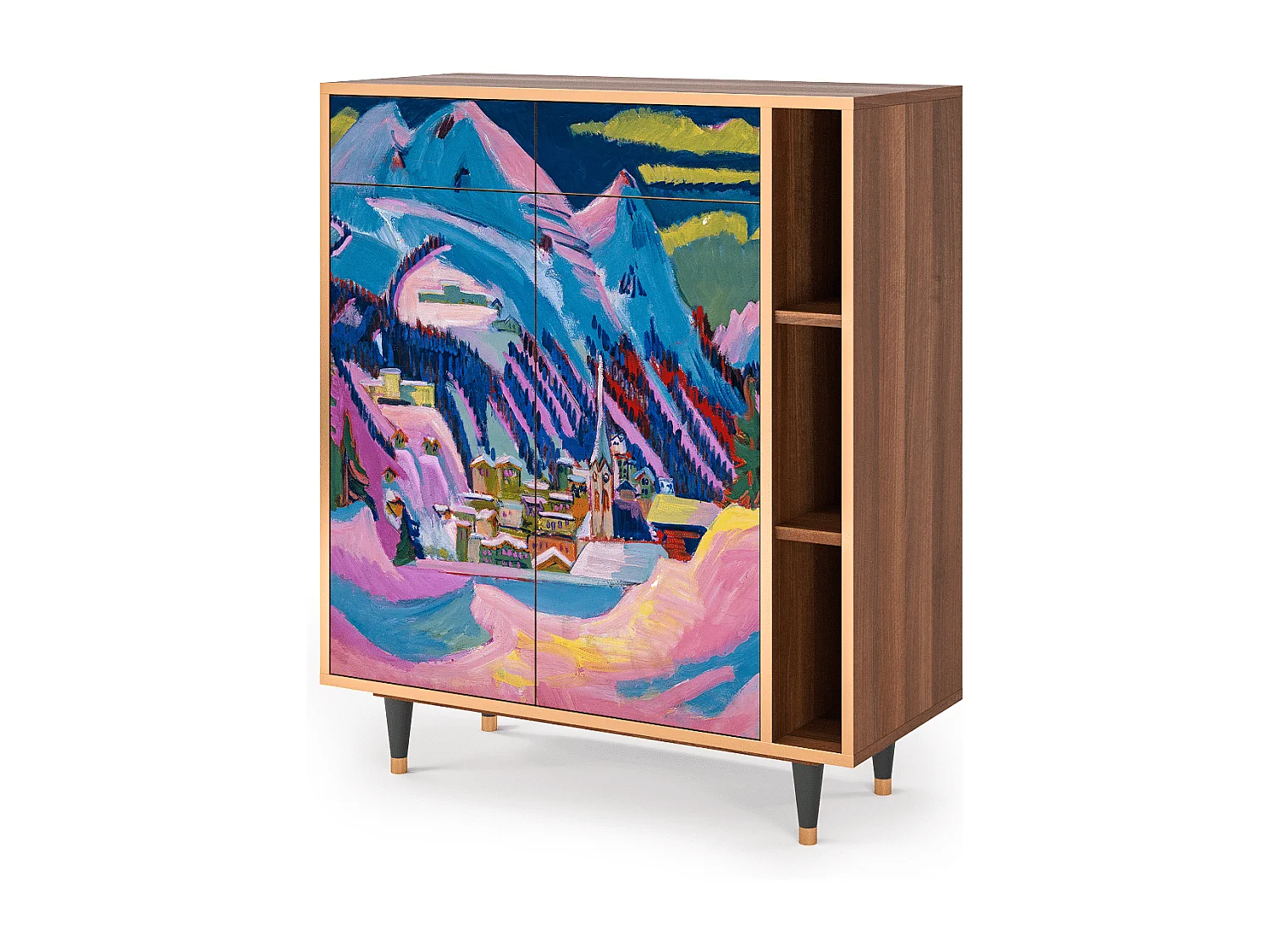 Dressoir - 96х110х41 cm - BS6 - Davos Winter, Walnoot