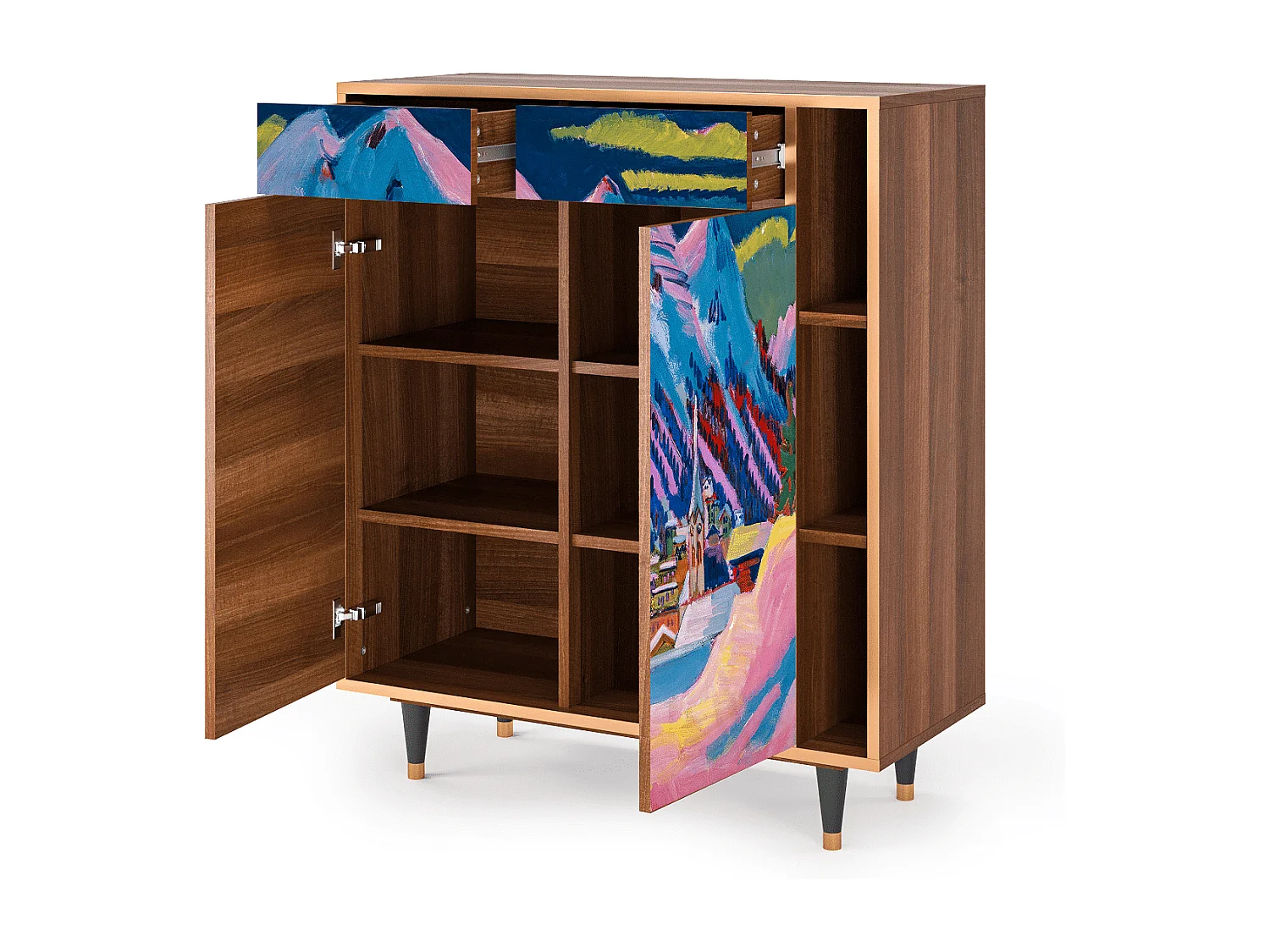 Dressoir - 96х110х41 cm - BS6 - Davos Winter, Walnoot