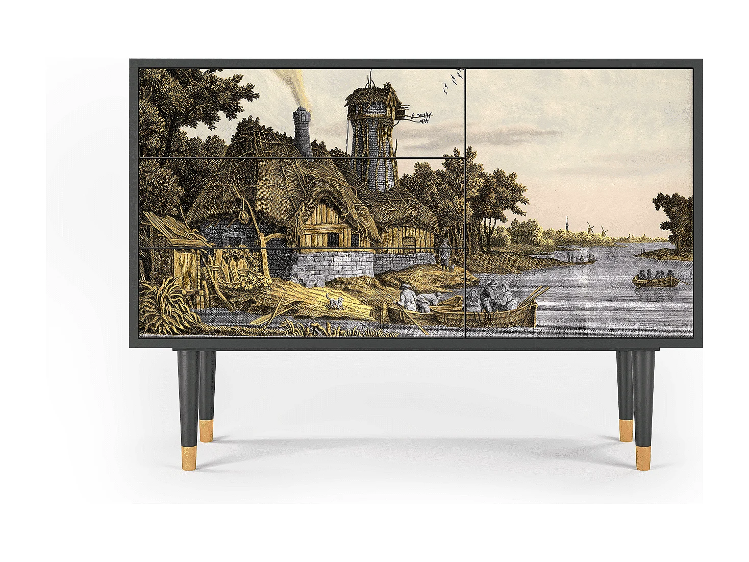 Dressoir - 115х84х41 cm - S3 - Mill along a River, Antraciet