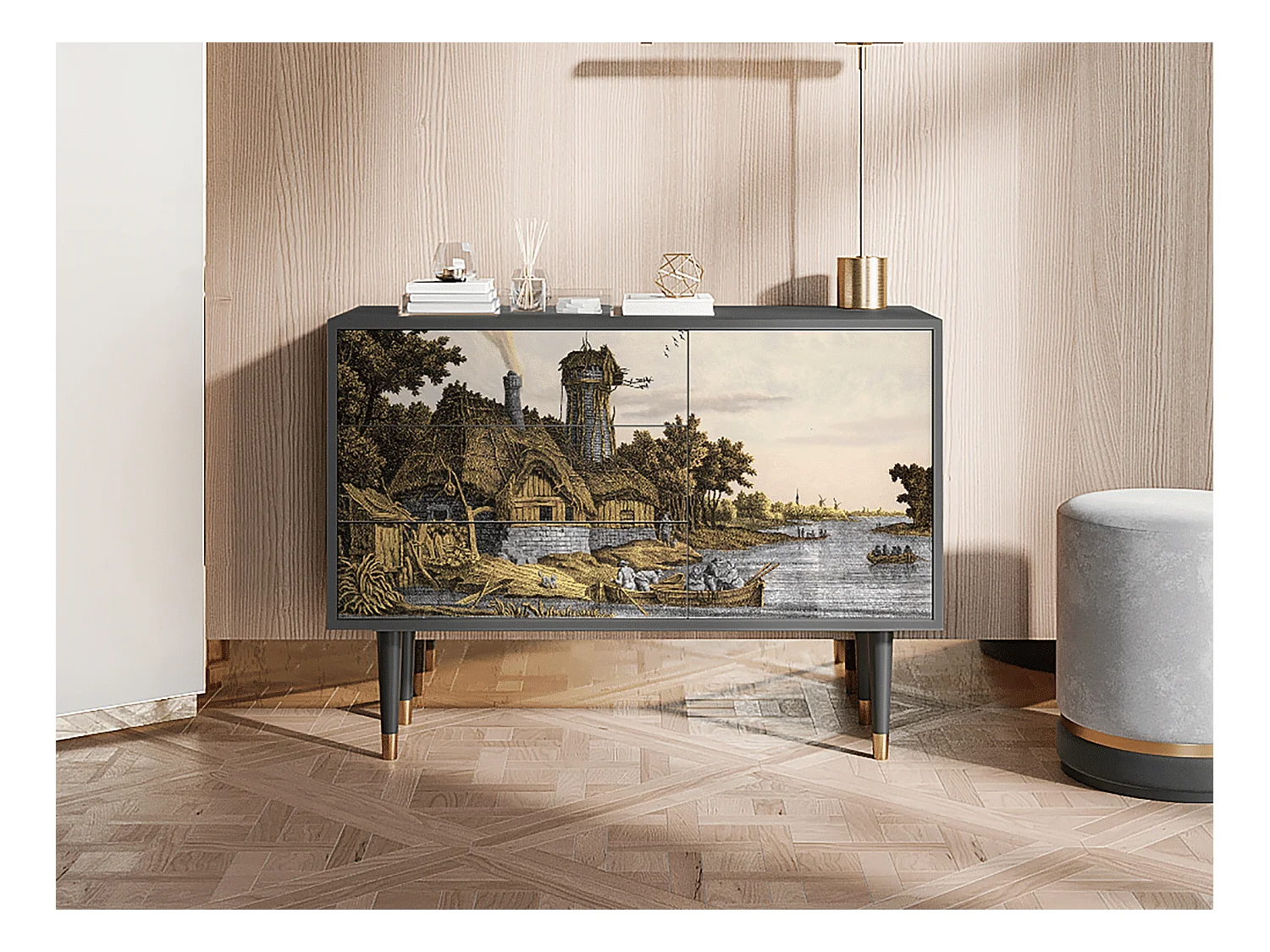 Buffet - 115х84х41 cm - S3 - Mill along a River, Anthracite
