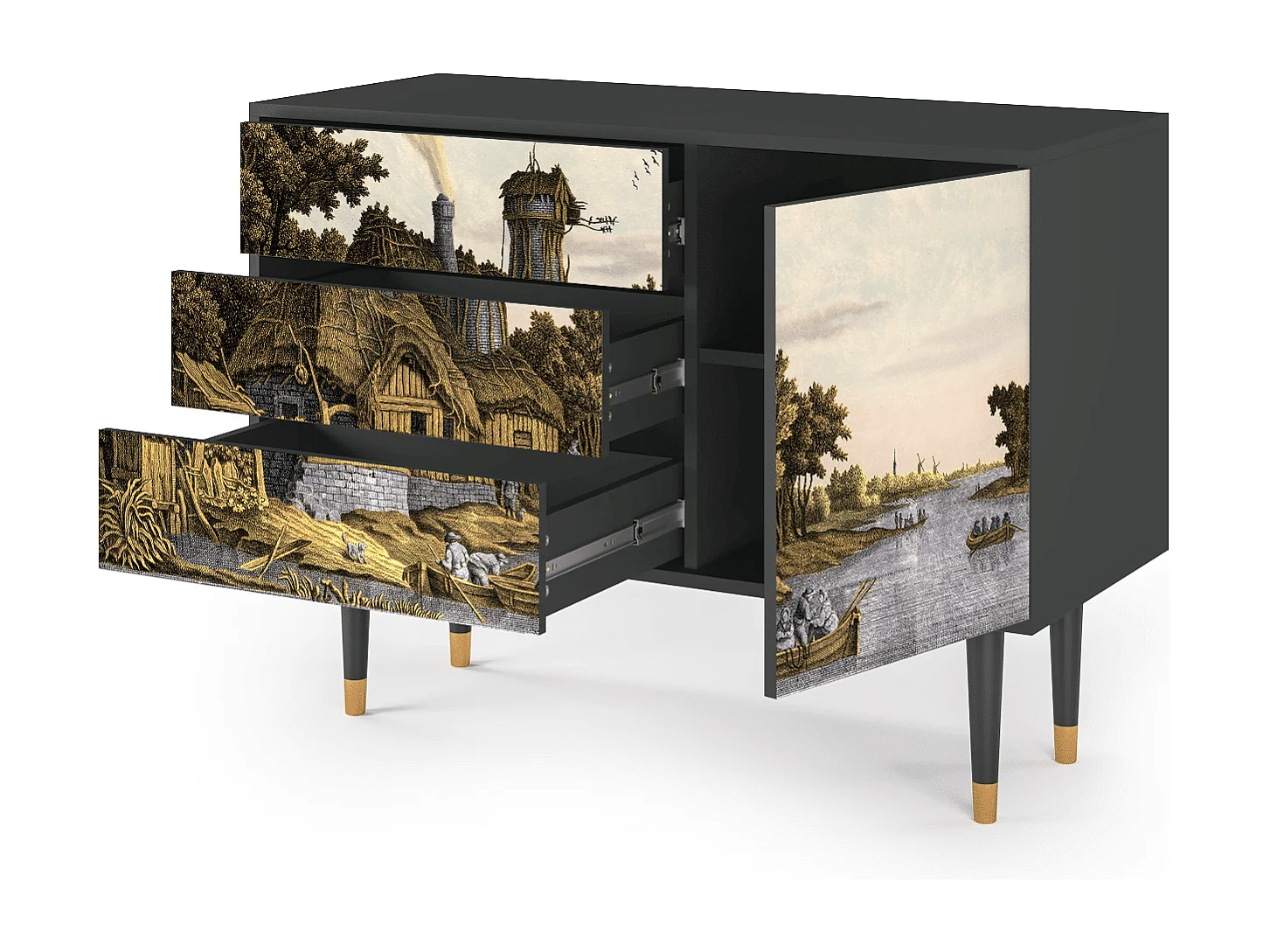 Buffet - 115х84х41 cm - S3 - Mill along a River, Anthracite