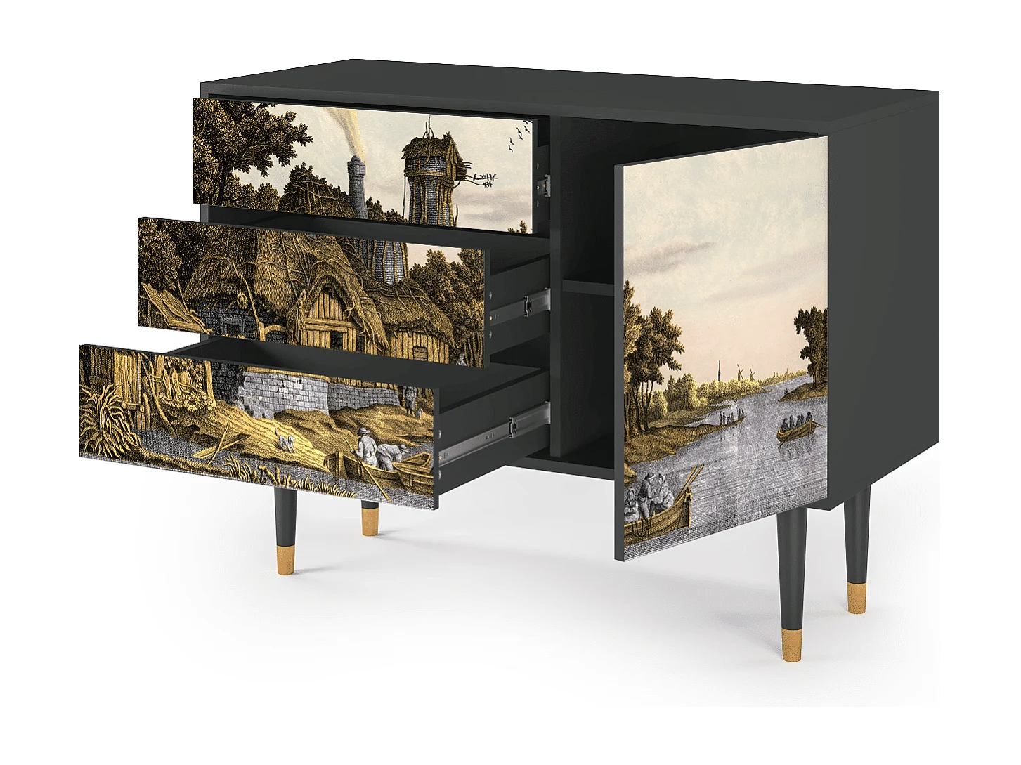 Buffet - 115х84х41 cm - S3 - Mill along a River, Anthracite