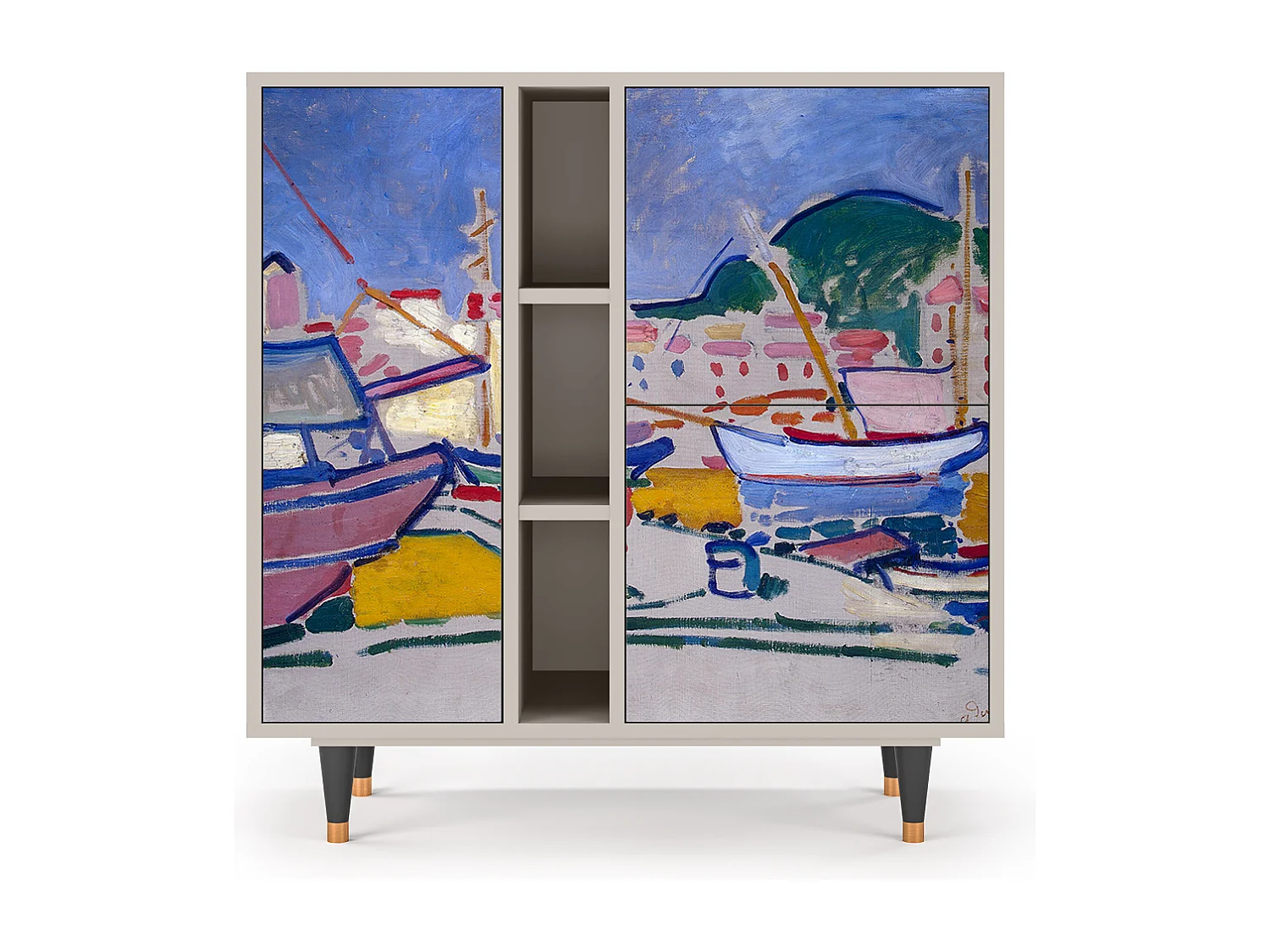 Kredens - 94х96х41 cm - BS5 - The Port of Collioure , Piaskowy