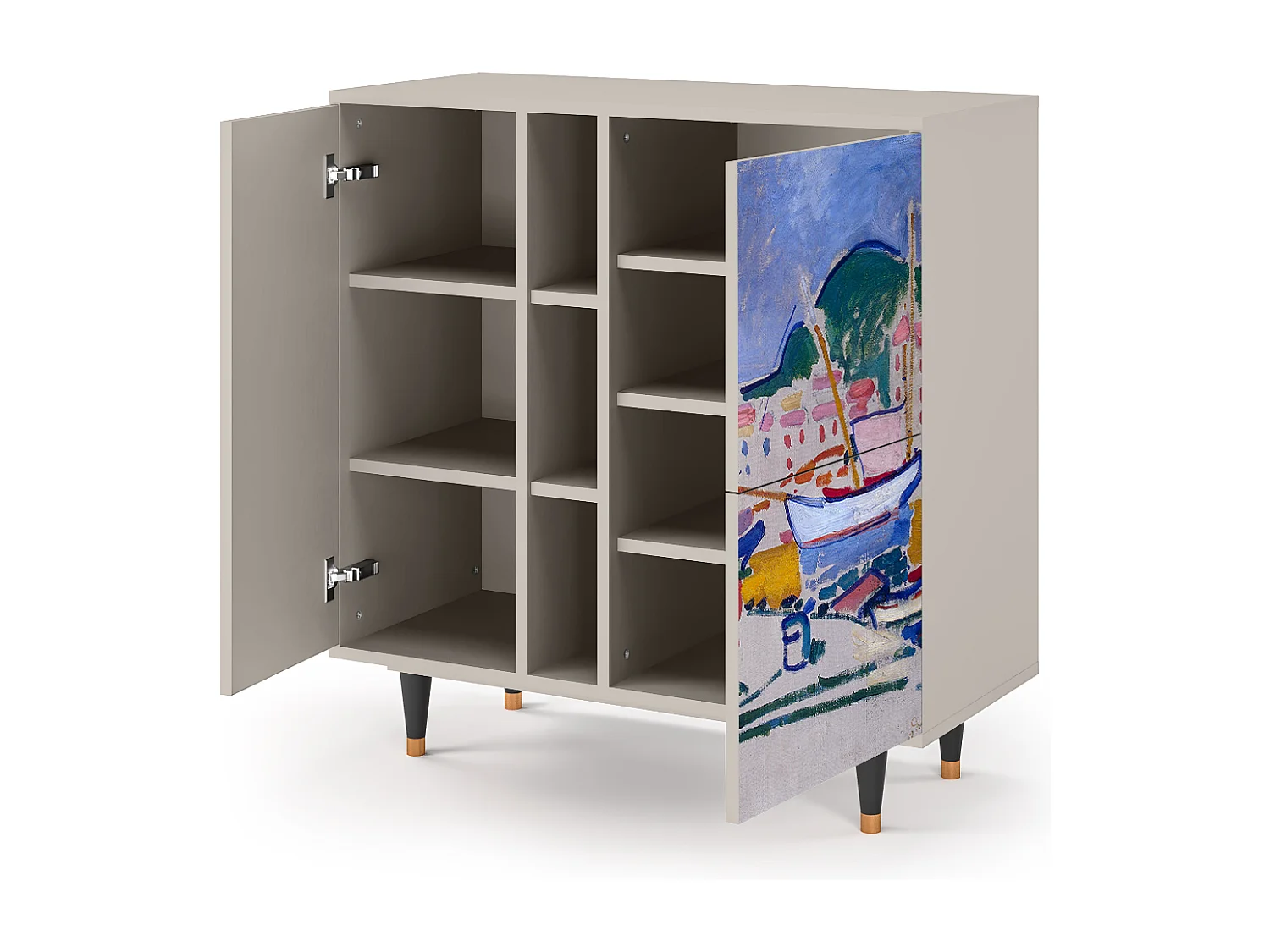 Kredens - 94х96х41 cm - BS5 - The Port of Collioure , Piaskowy