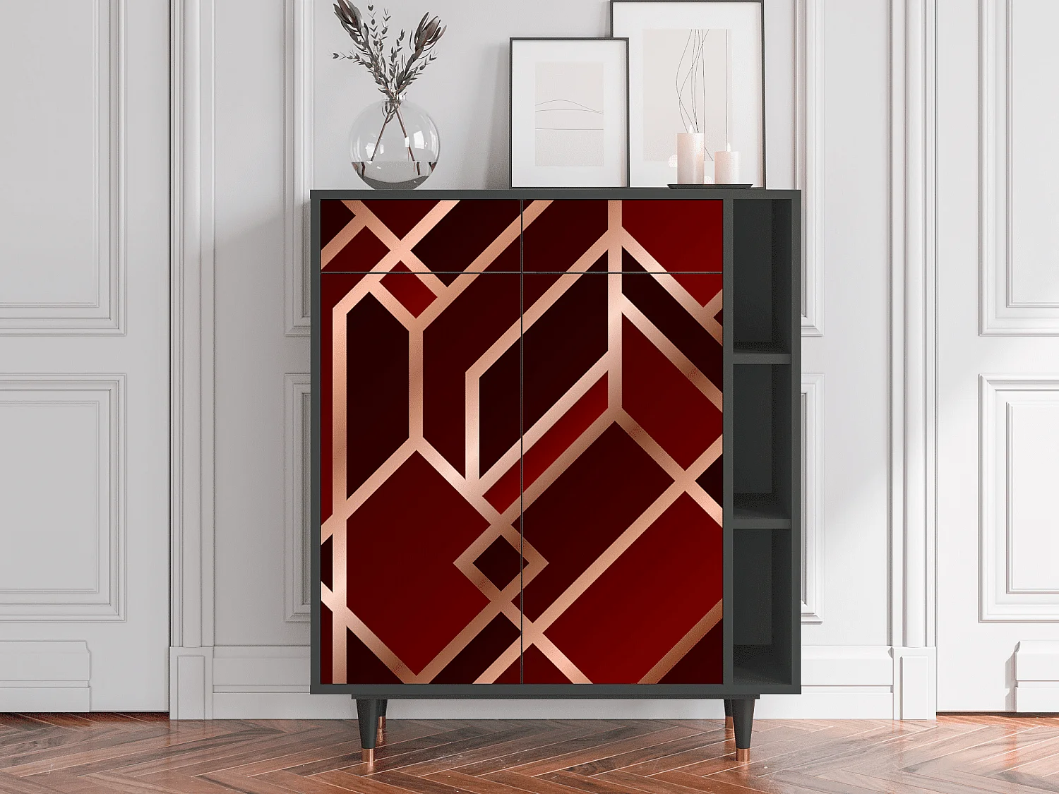 Kredens - 96х110х41 cm - BS6 - Velvet 1920's, Antracyt