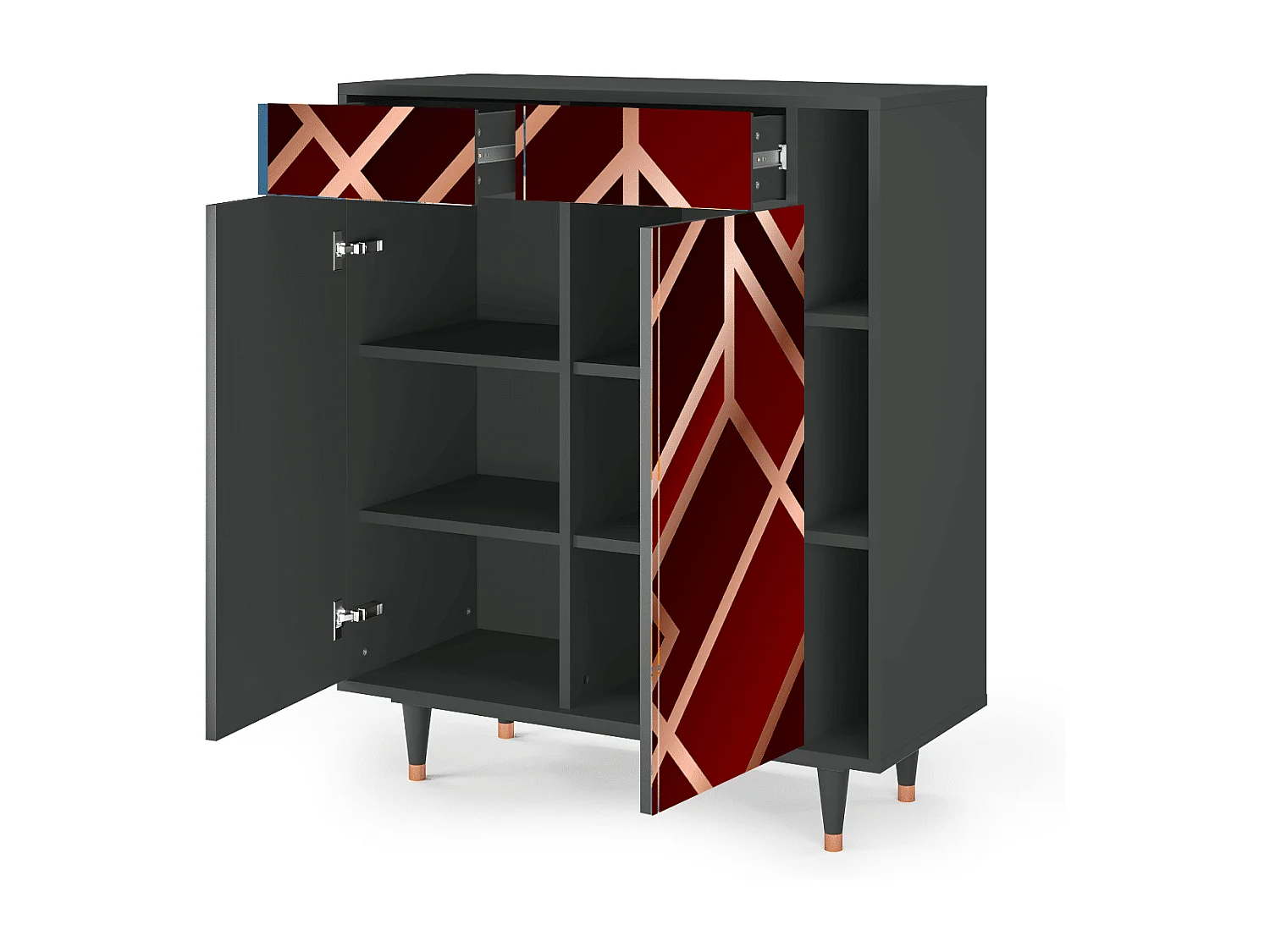 Credenza - 96х110х41 cm - BS6 - Velvet 1920's, Antracite