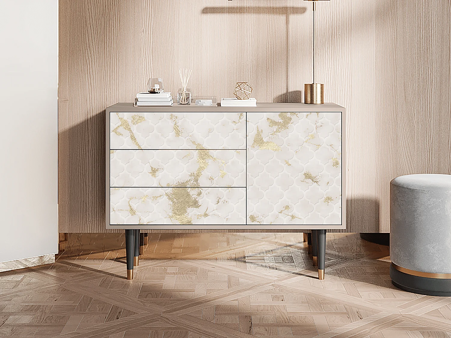 Kredens - 115х84х41 cm - S3 - Sahara desert, Latte