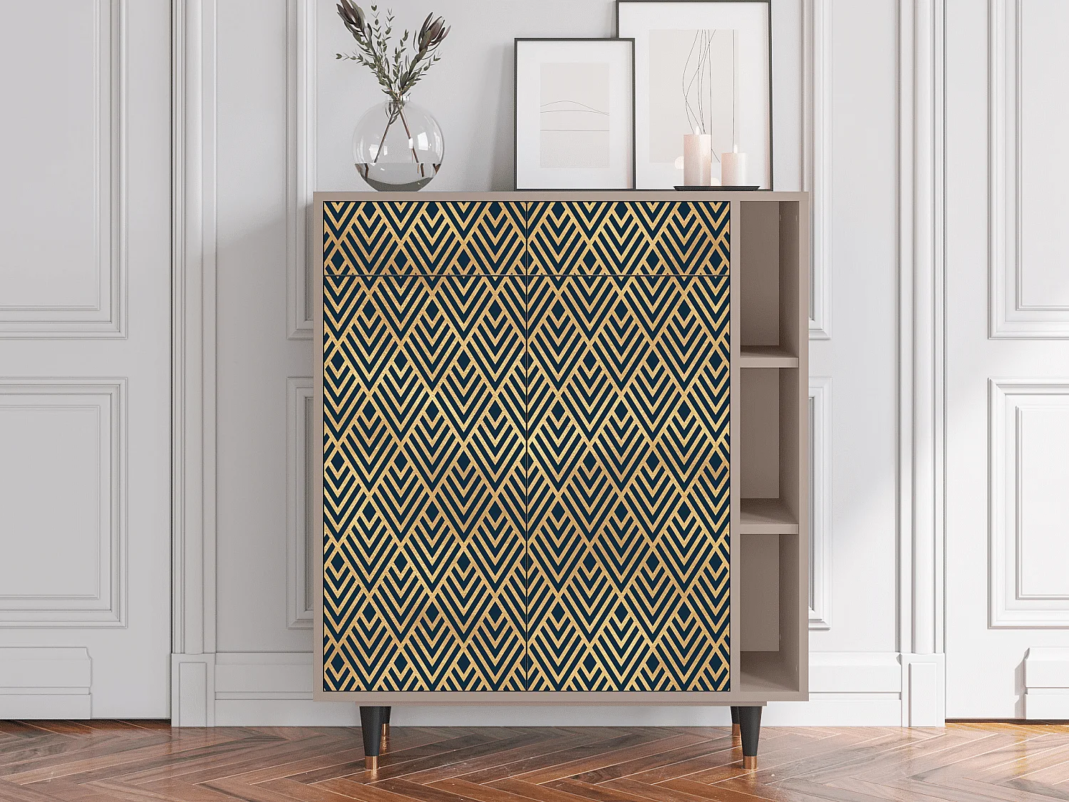 Aparador - 96х110х41 cm - BS6 - Egypt Triangles, Latte