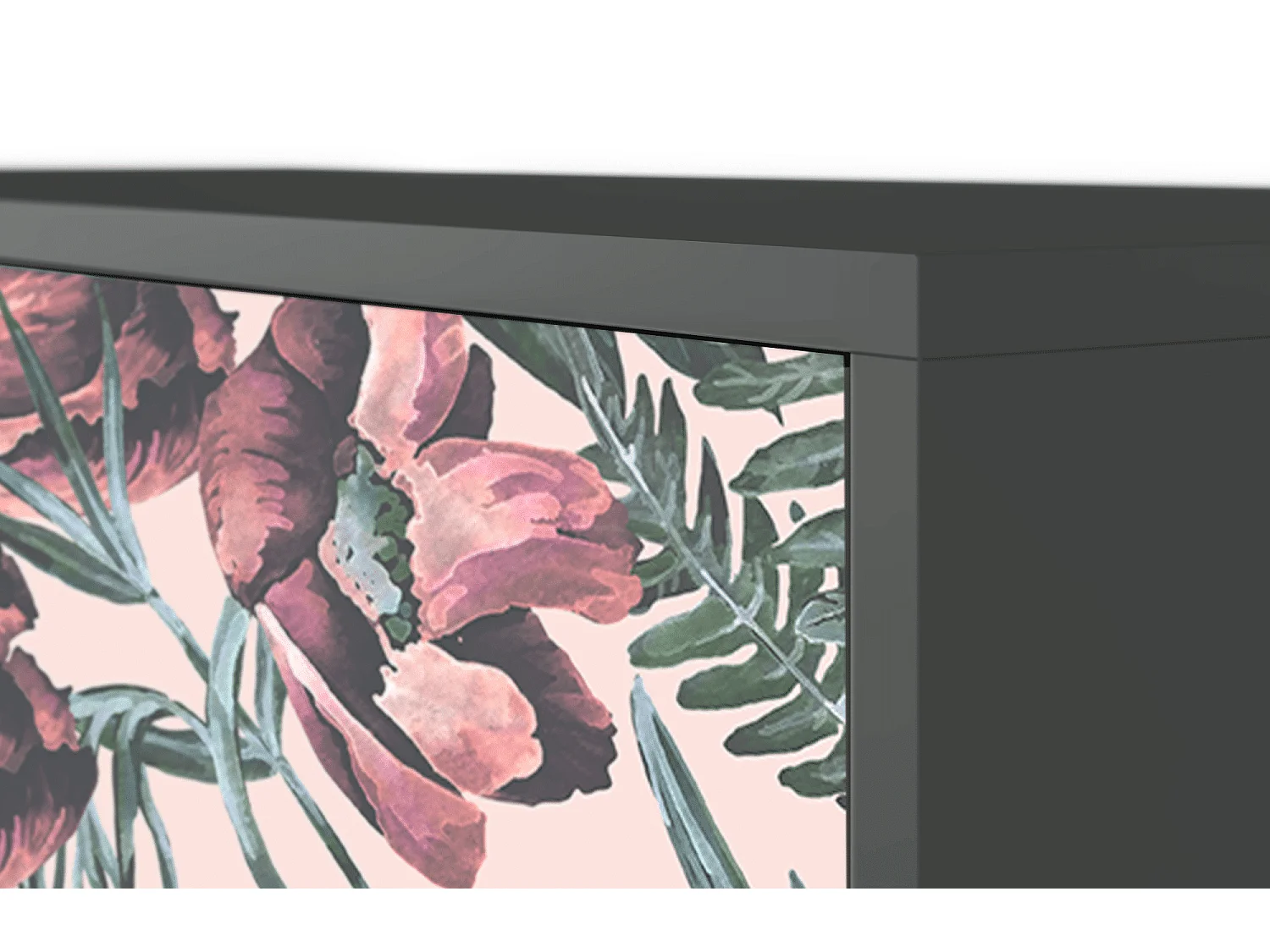 Aparador - 115х84х41 cm - S3 - Peach Peonies, Antracite