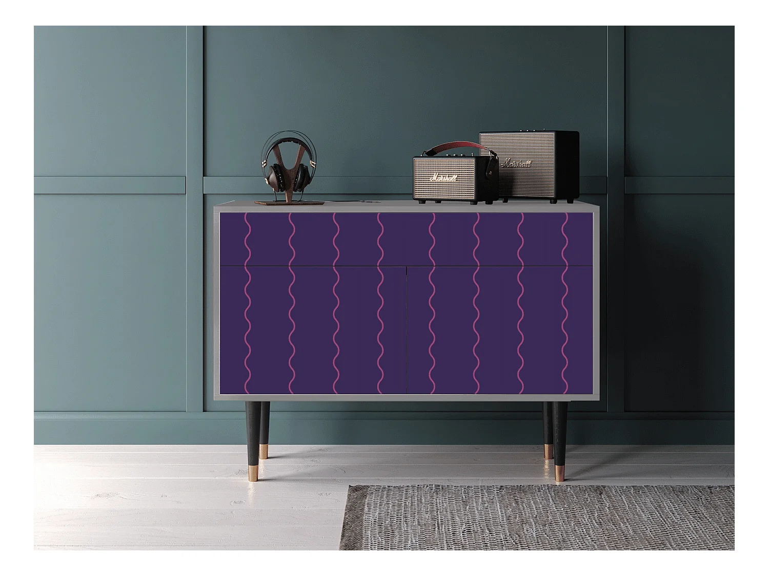 Buffet - 115x85x48 cm - BS4 - Grape Maccaroni, Gris