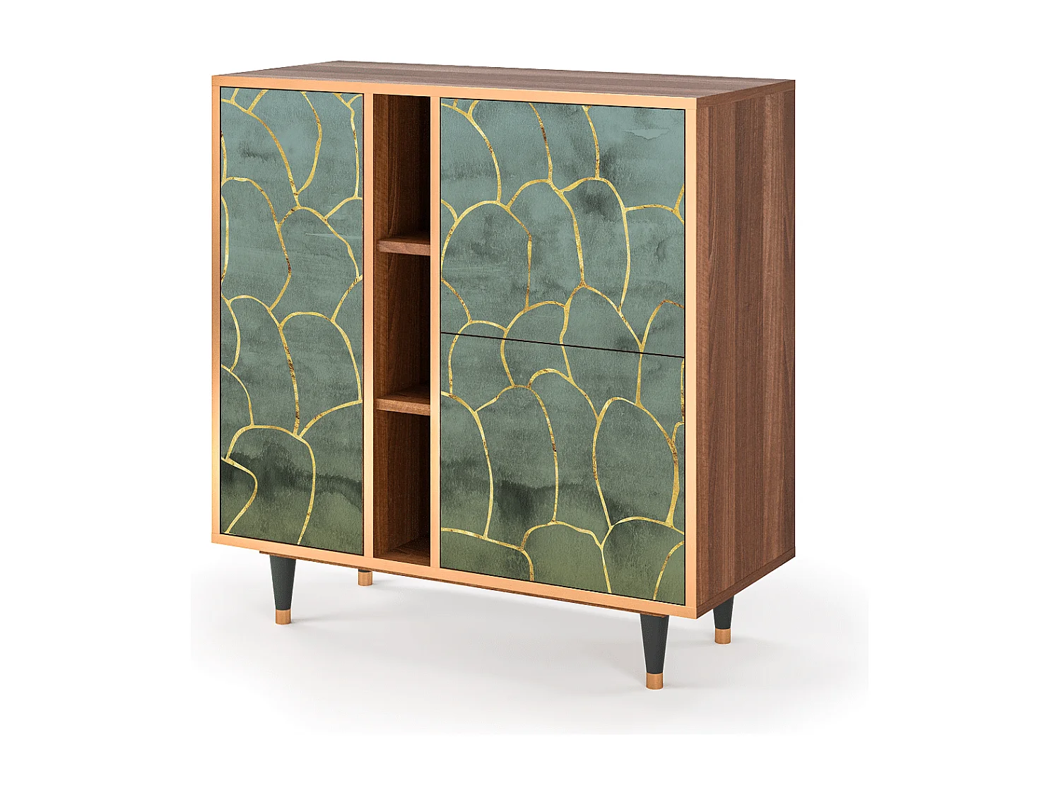 Dressoir - 94х96х41 cm - BS5 - Magnificent Water Lily, Walnoot