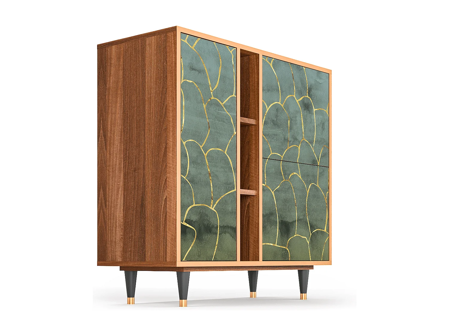 Dressoir - 94х96х41 cm - BS5 - Magnificent Water Lily, Walnoot