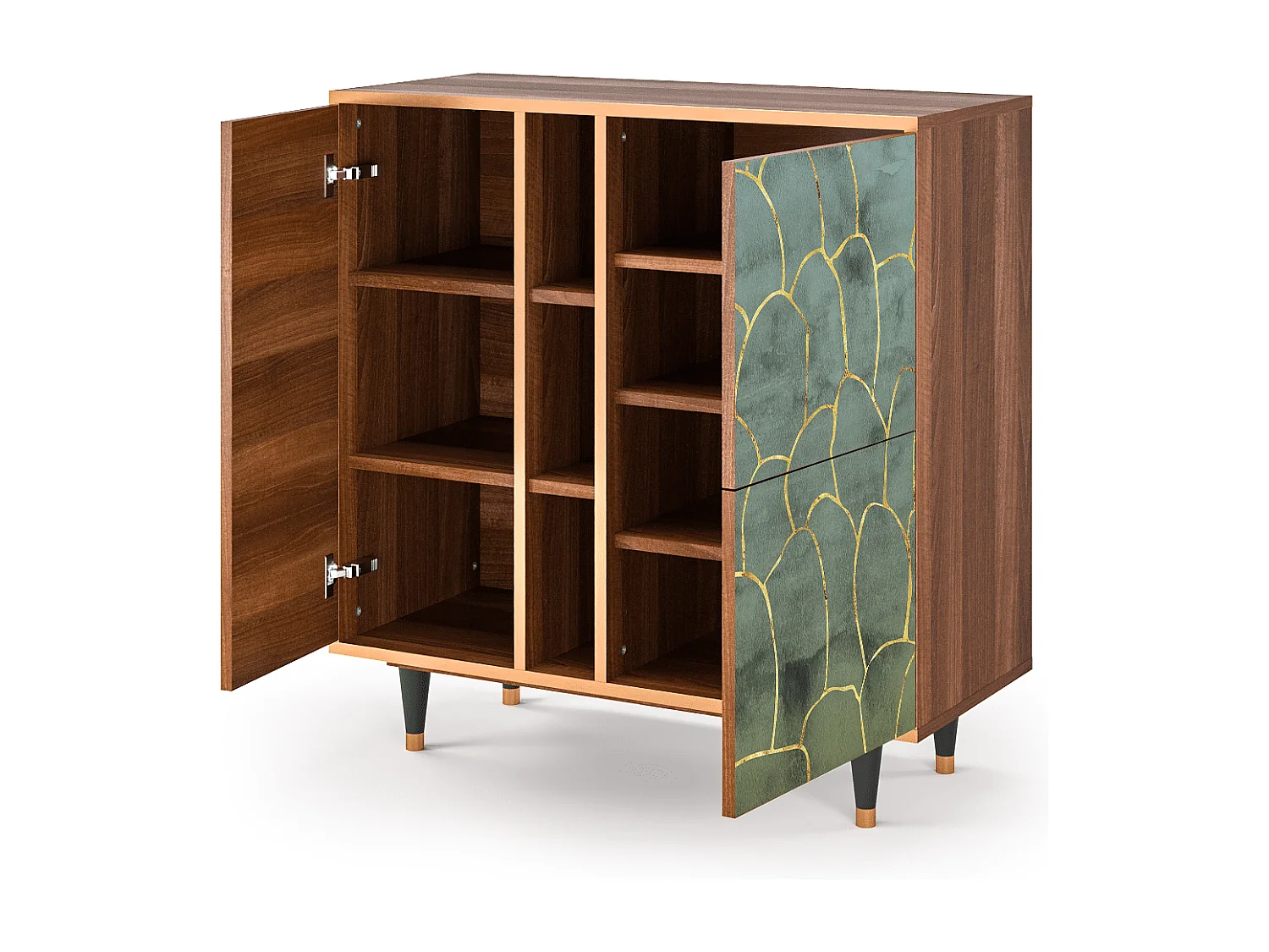 Dressoir - 94х96х41 cm - BS5 - Magnificent Water Lily, Walnoot