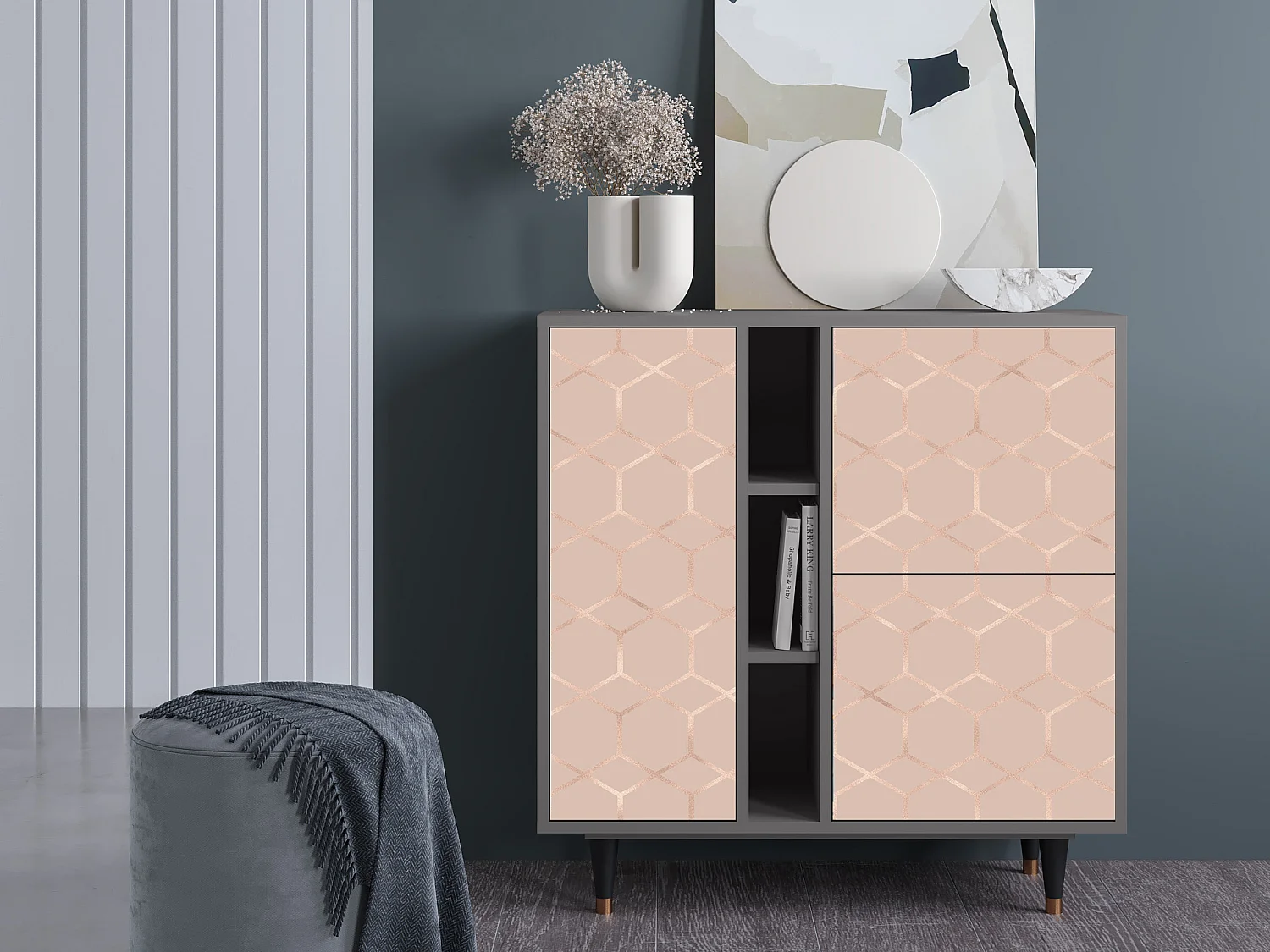 Buffet - 94х96х41 cm - BS5 - Rose Honeycomb, Gris