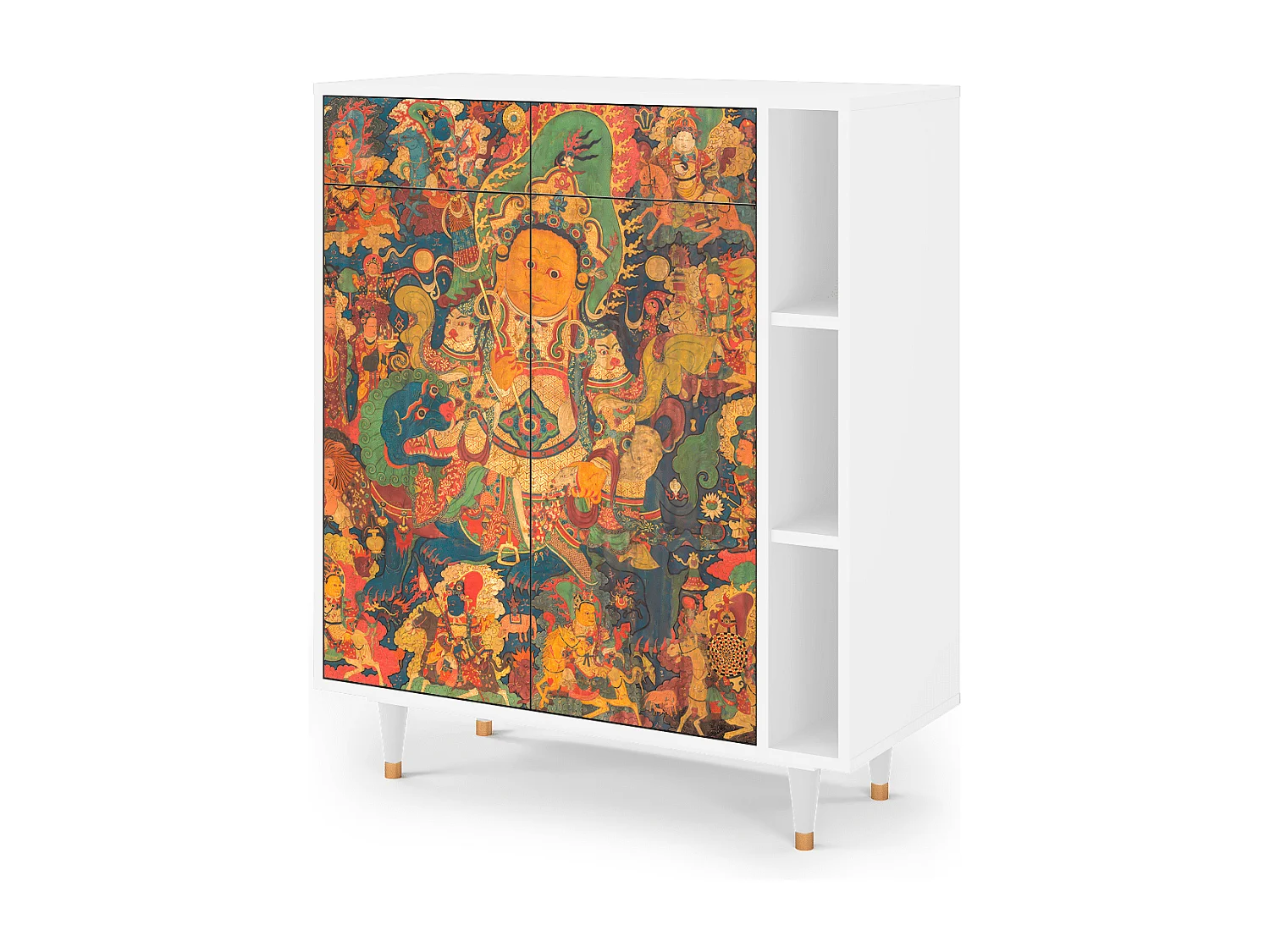 Kredens - 96х110х41 cm - BS6 - God by Vaisravana , Biały