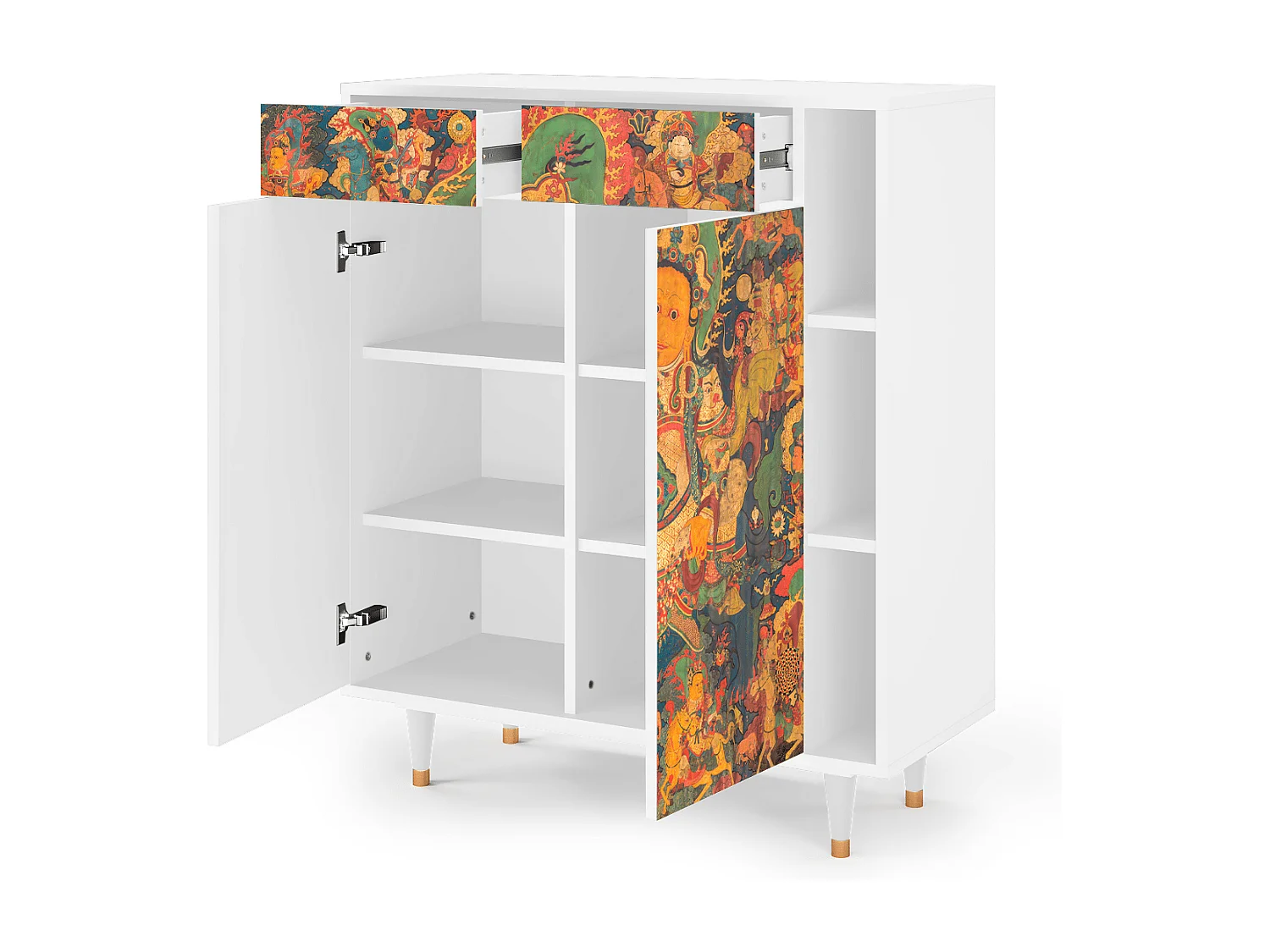 Kredens - 96х110х41 cm - BS6 - God by Vaisravana , Biały