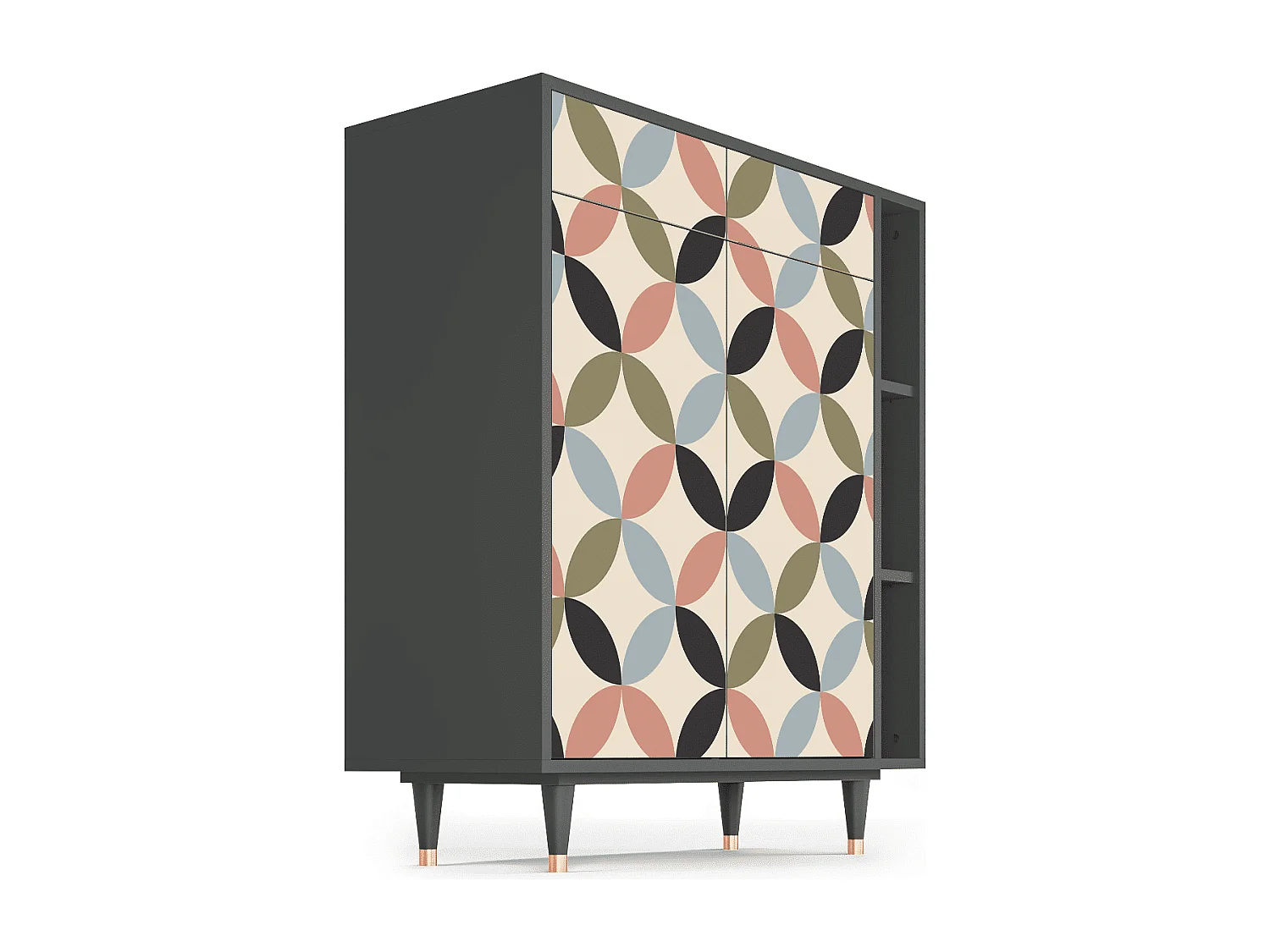 Kredens - 96х110х41 cm - BS6 - Butterfly Effect, Antracyt