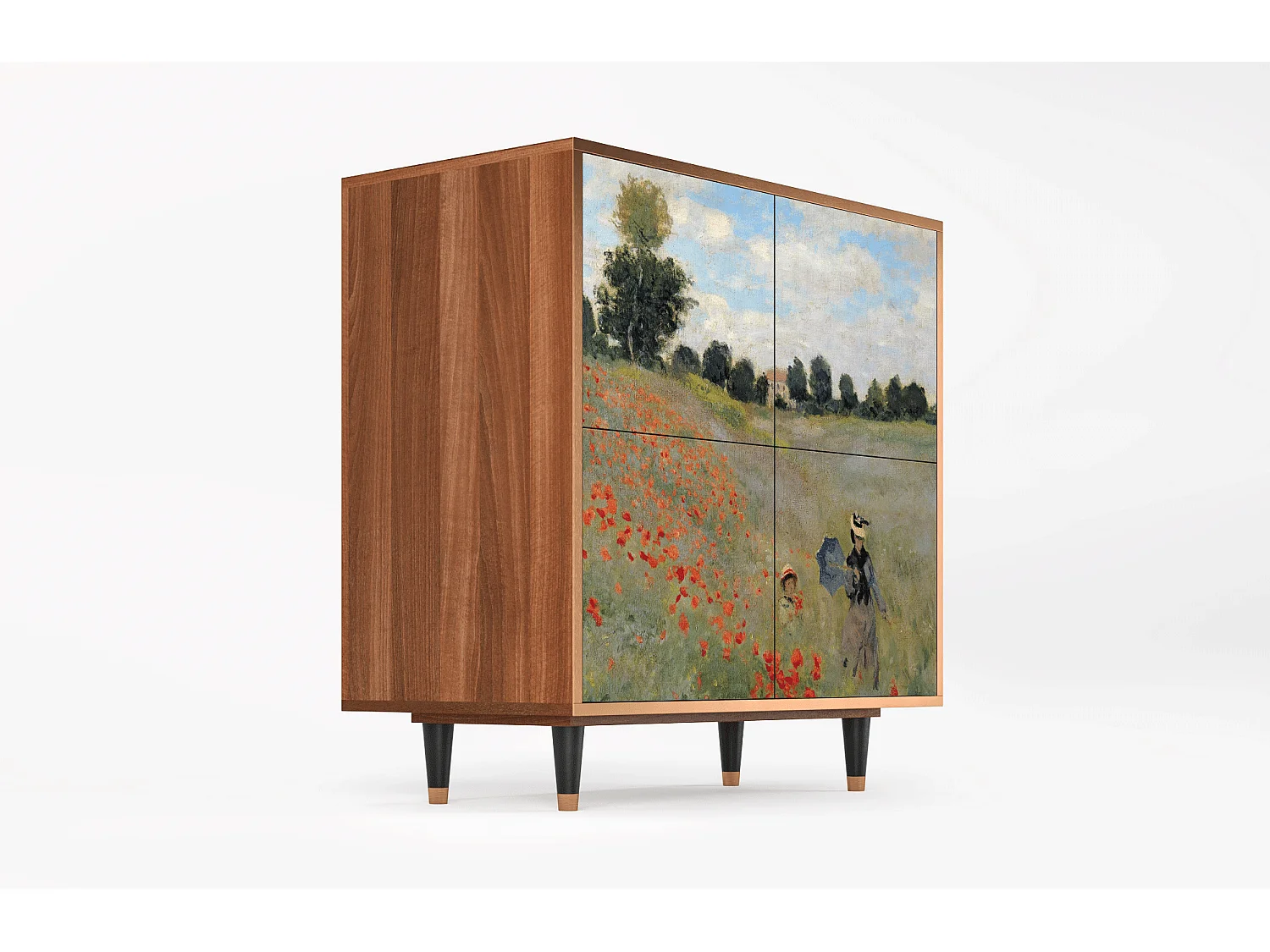 Kredens - 94x96x48 cm - BS3 - The Poppy Field   , Orzech