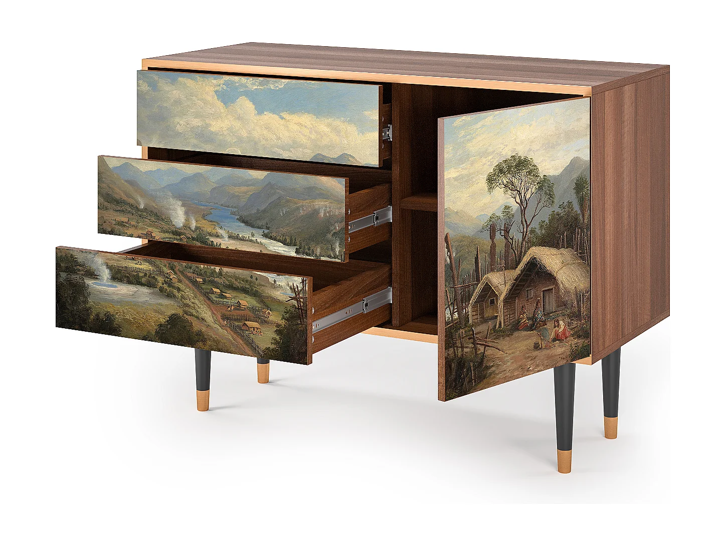 Credenza - 115х84х41 cm - S3 - View Across the Plains , Noce