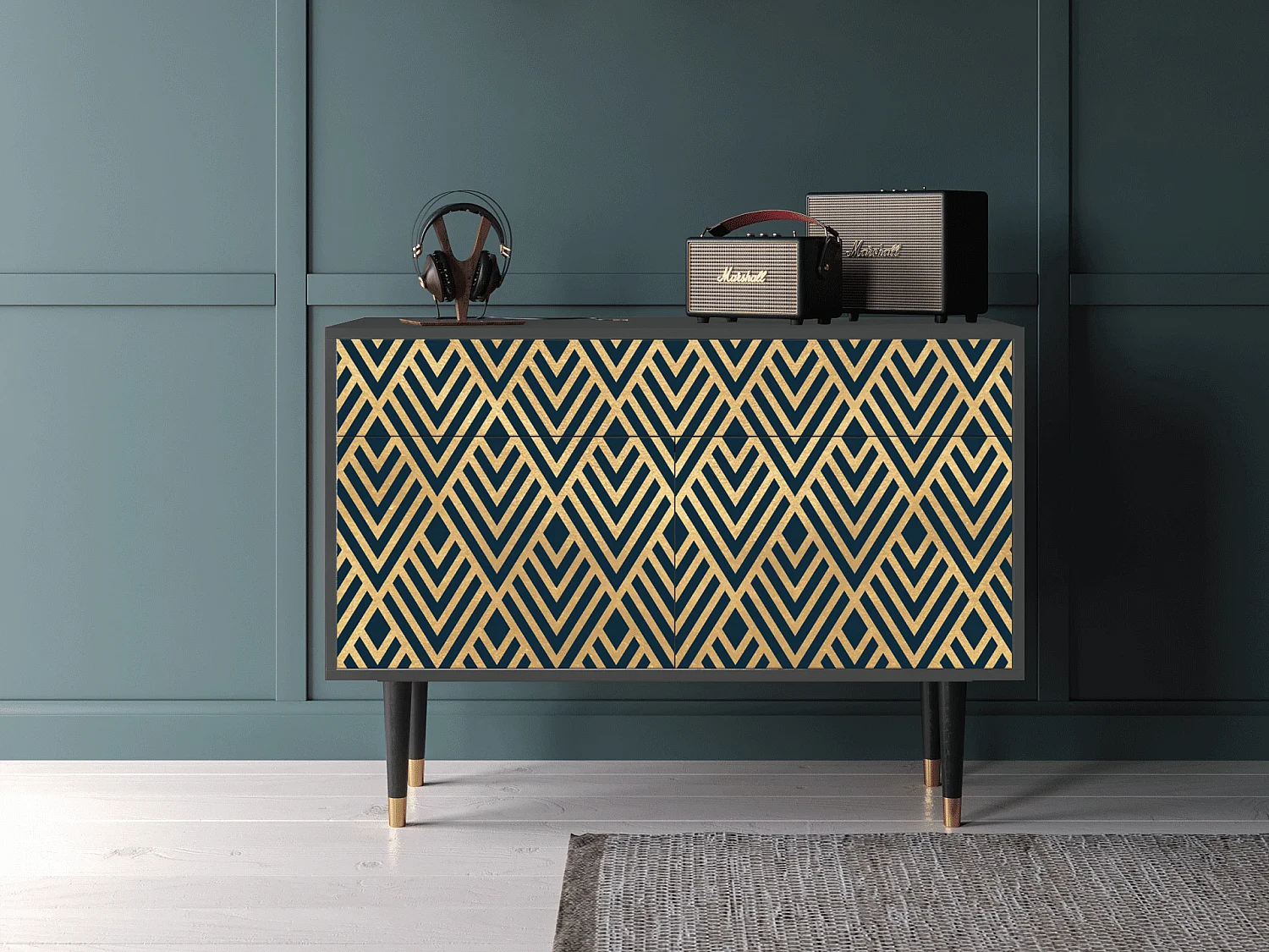 Credenza - 115x85x48 cm - BS4 - Egypt Triangles, Antracite