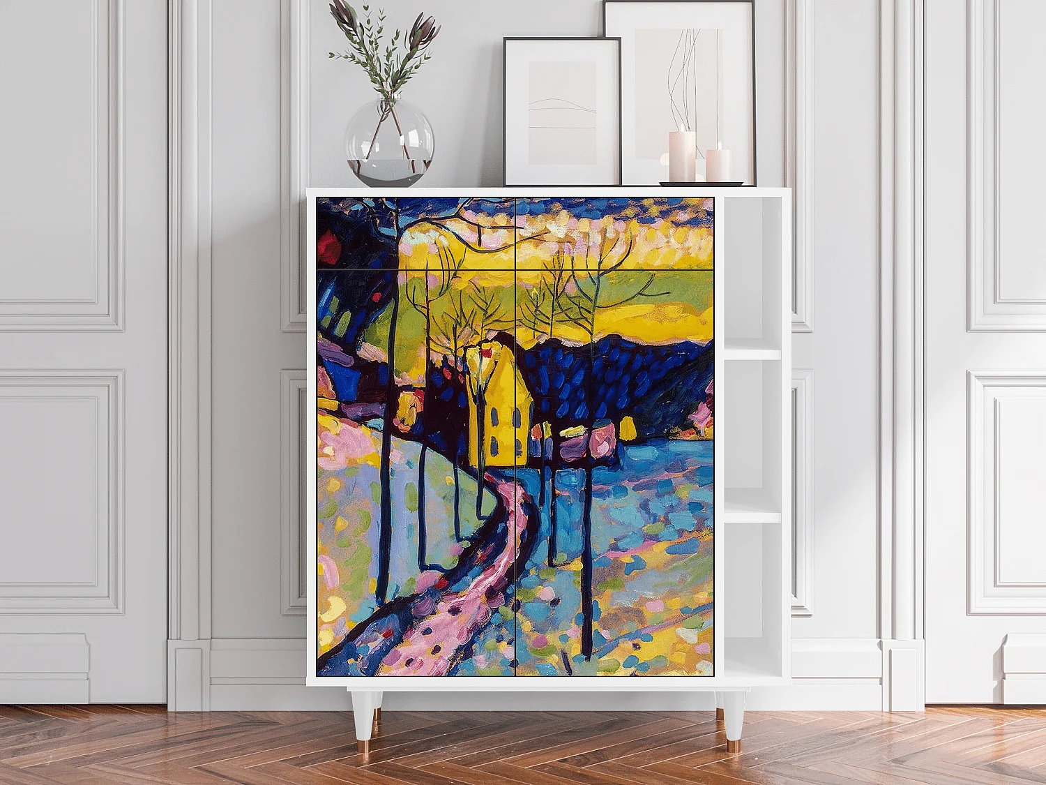 Dressoir - 96х110х41 cm - BS6 - Winter Landscape, Wit