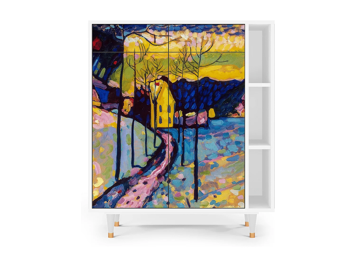 Dressoir - 96х110х41 cm - BS6 - Winter Landscape, Wit