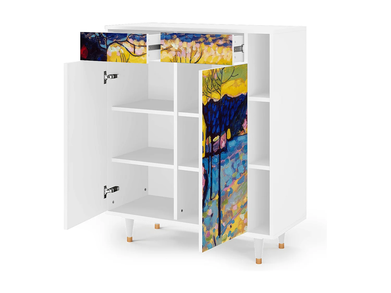 Dressoir - 96х110х41 cm - BS6 - Winter Landscape, Wit