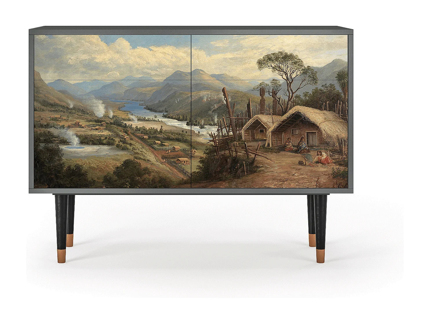 Dressoir - 115x85x48 cm - BS4 - View Across the Plains , Antraciet