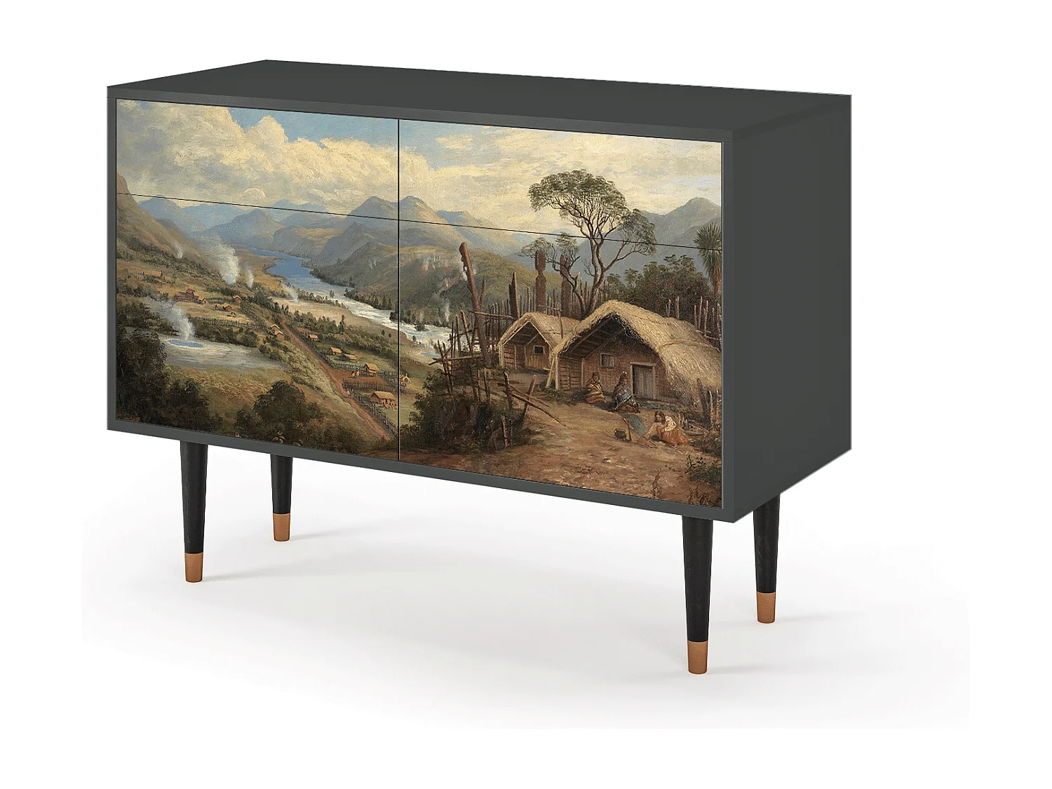 Dressoir - 115x85x48 cm - BS4 - View Across the Plains , Antraciet
