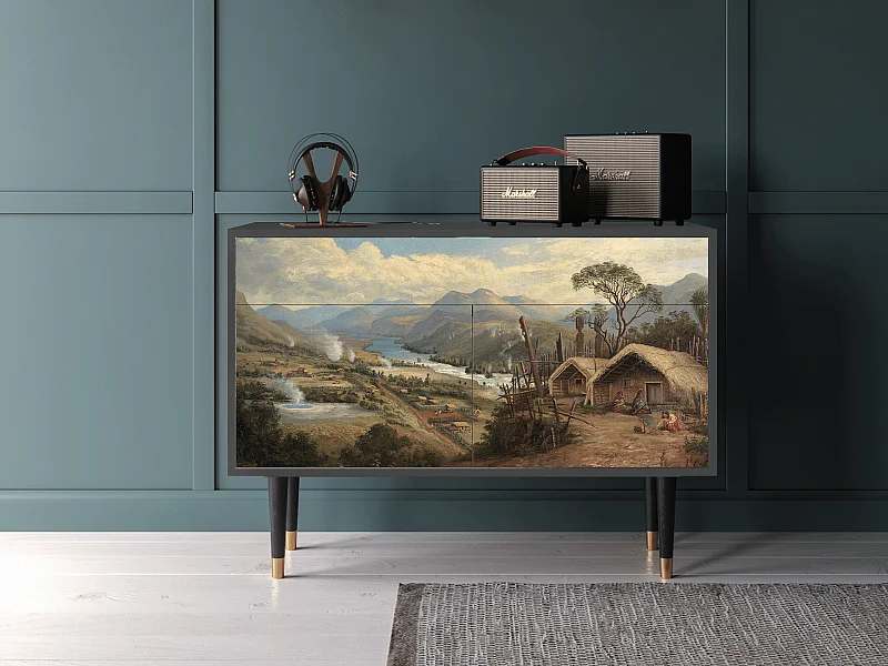 Dressoir - 115x85x48 cm - BS4 - View Across the Plains , Antraciet