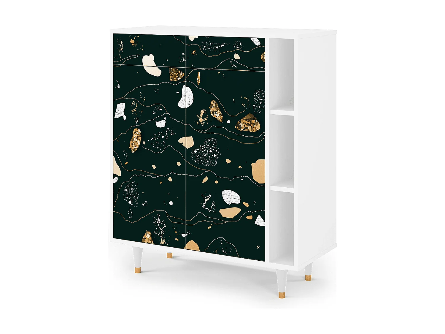 Kredens - 96х110х41 cm - BS6 - Space Rocks, Biały