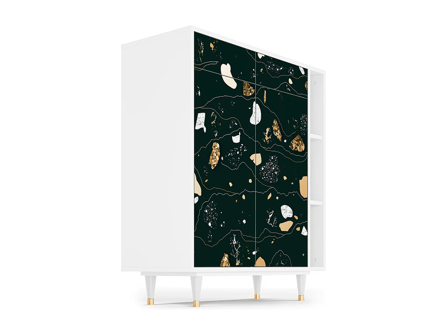 Kredens - 96х110х41 cm - BS6 - Space Rocks, Biały