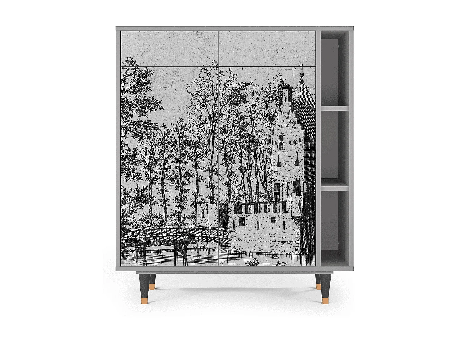 Kredens - 96х110х41 cm - BS6 - Castle by Breugel, Szary