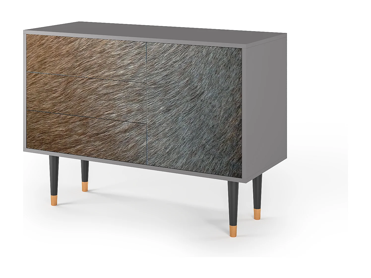 Kredens - 115х84х41 cm - S3 - Peanut Hair, Szary